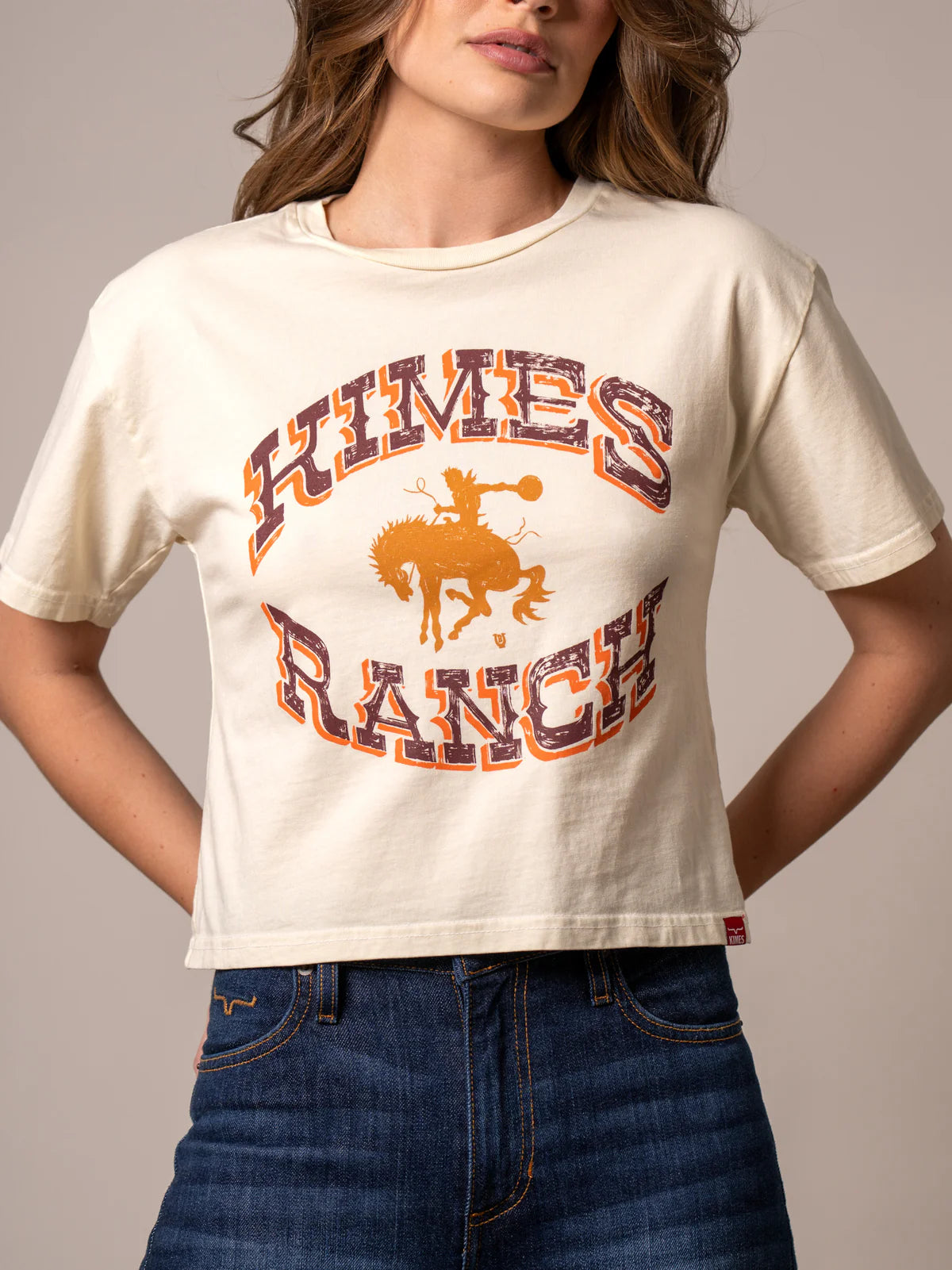 Kimes Ranch Lucky B Bucking Cropped Tee