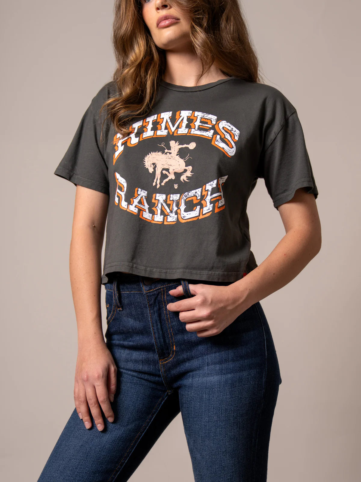 Kimes Ranch Lucky B Bucking Cropped Tee