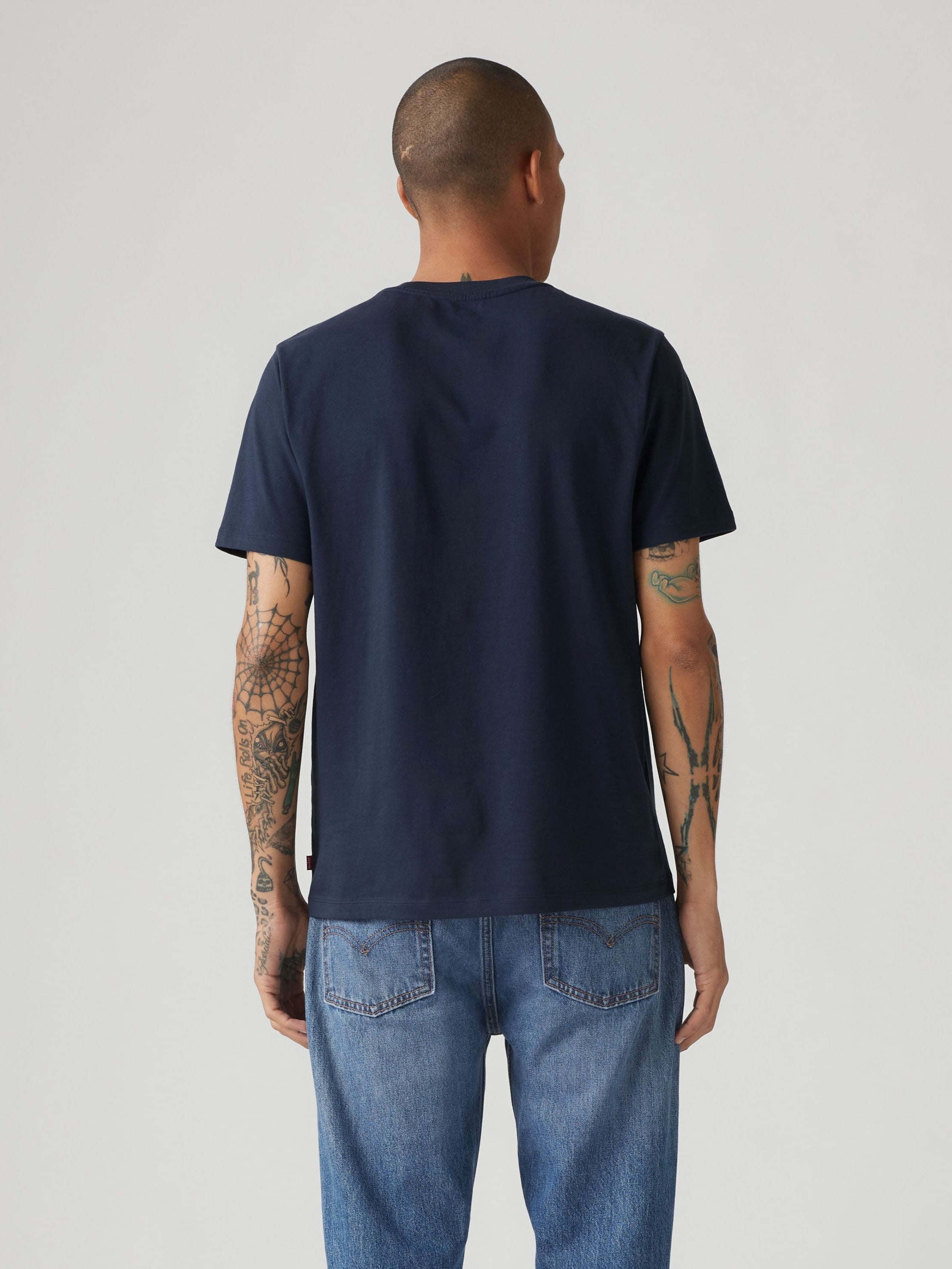 T-shirt ras du cou graphique - Bleu marine