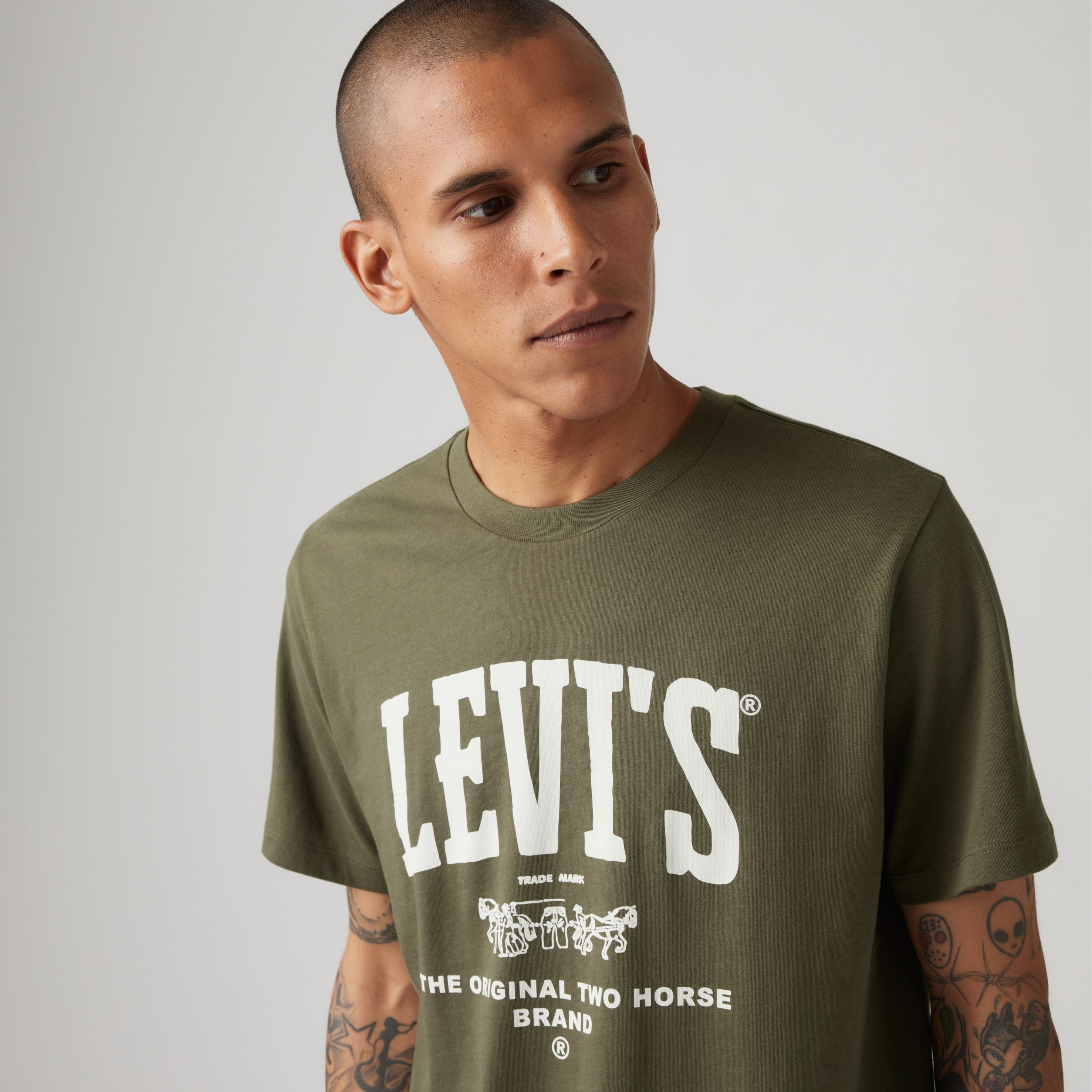 T-shirt ras du cou graphique - Olive Night