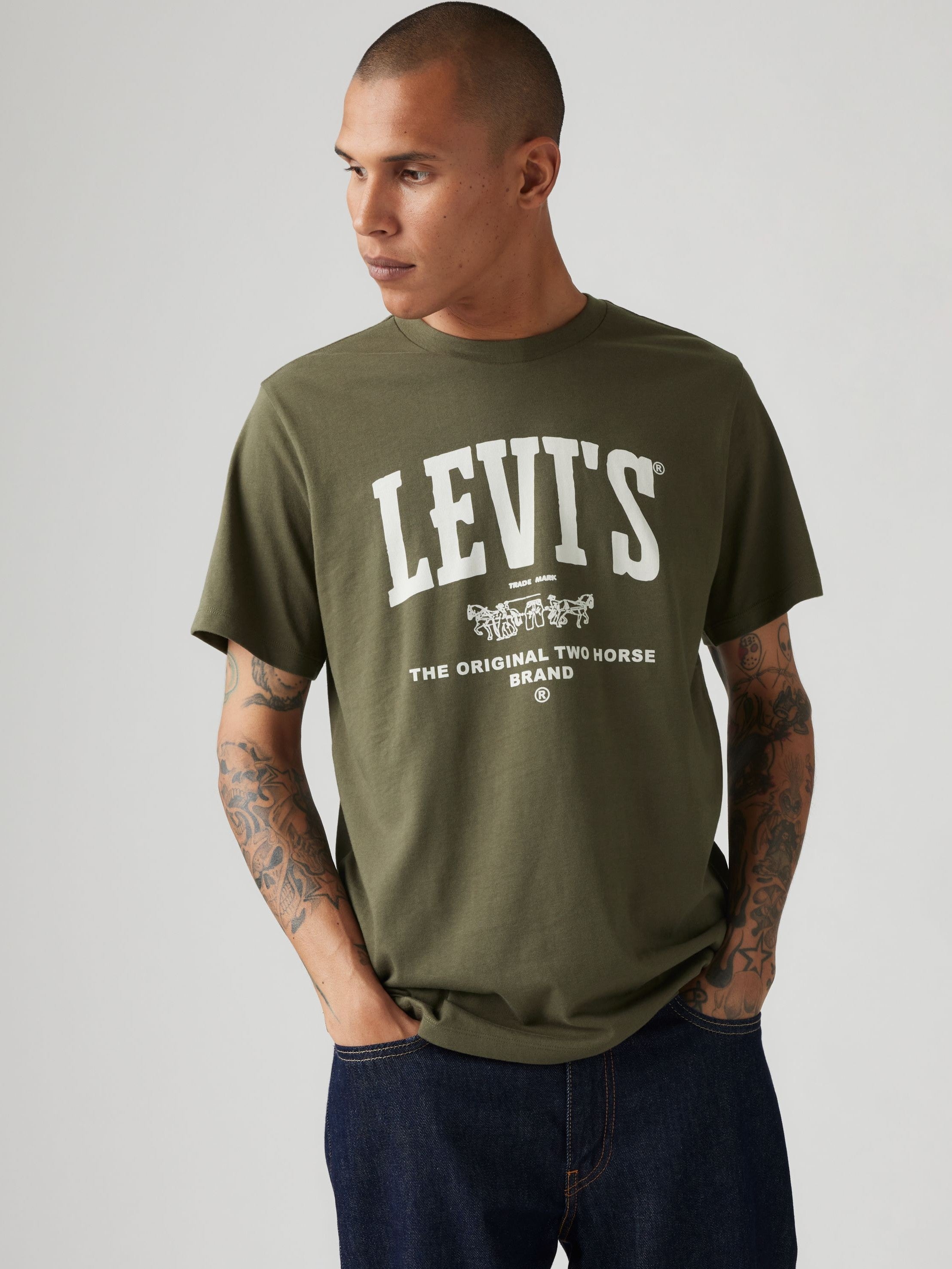 T-shirt ras du cou graphique - Olive Night