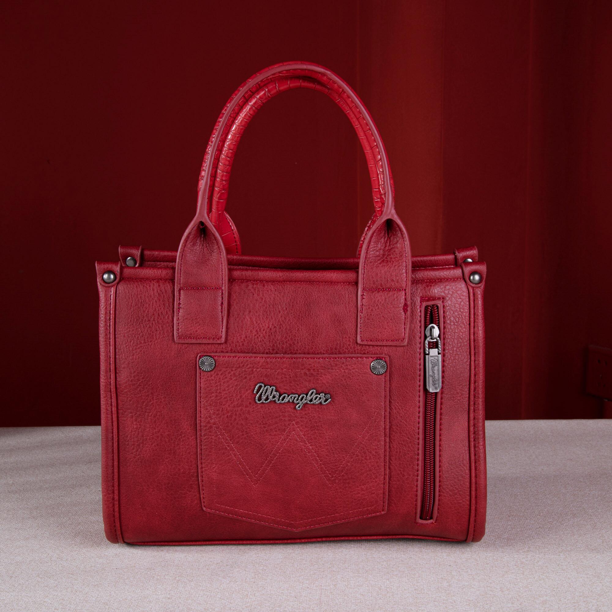 Wrangler Croc Tote/Crossbody - Burgundy