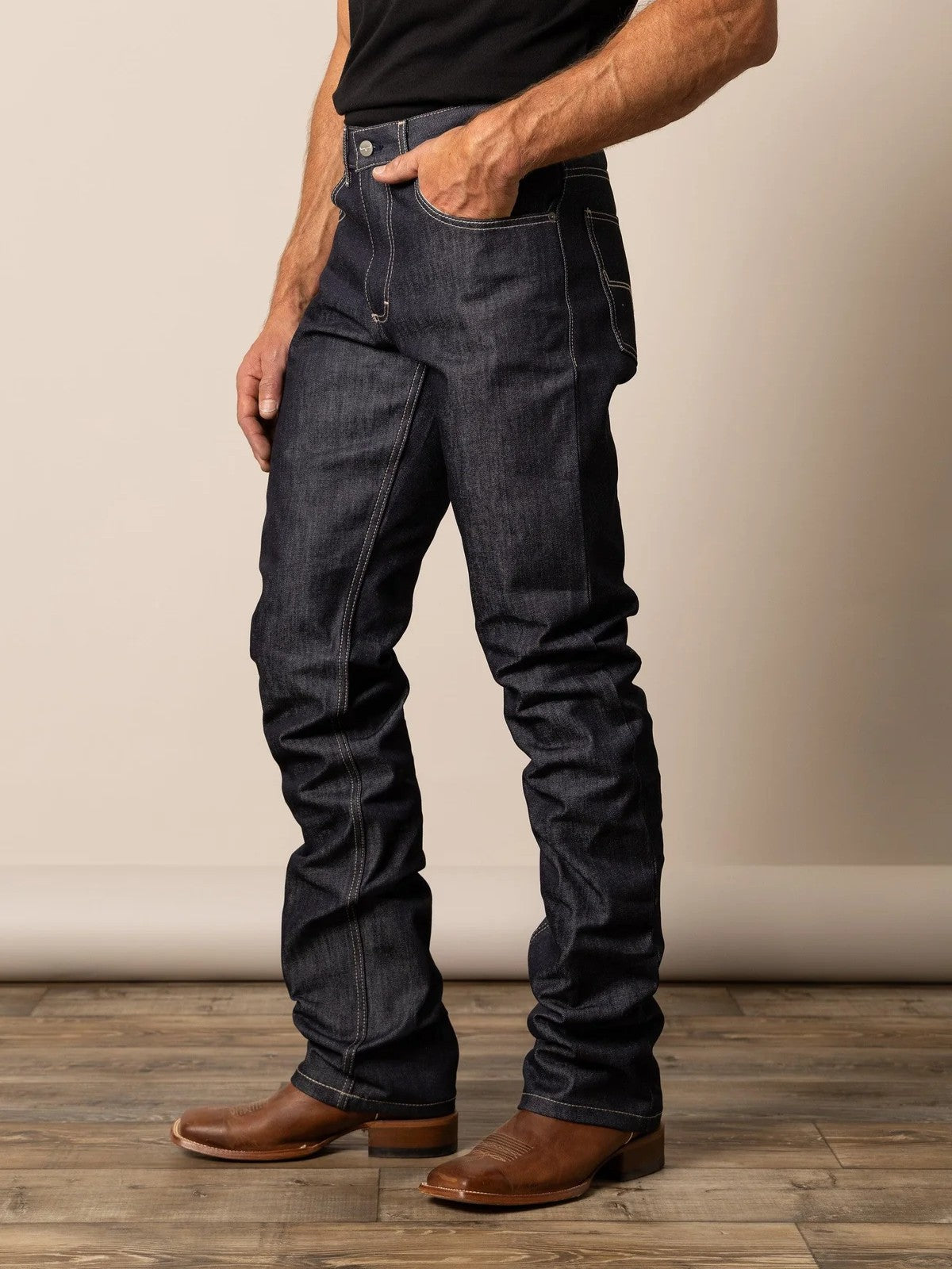 Kimes Ranch Raw James – Jeans pour homme à coupe droite et évasée pour bottes
