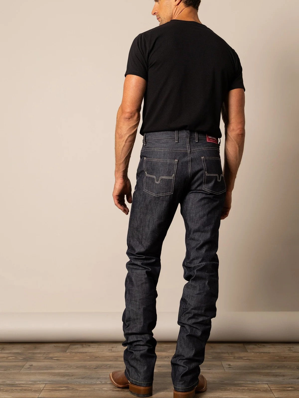 Kimes Ranch Raw James – Jeans pour homme à coupe droite et évasée pour bottes