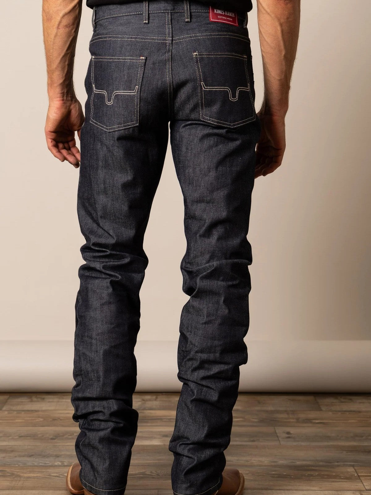 Kimes Ranch Raw James – Jeans pour homme à coupe droite et évasée pour bottes
