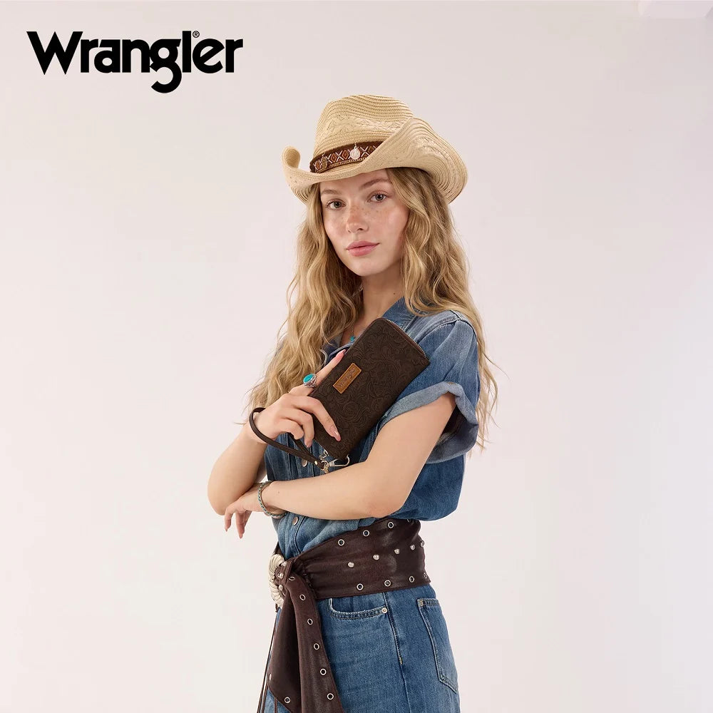 Wrangler Floral Tooled Wristlet Wallet