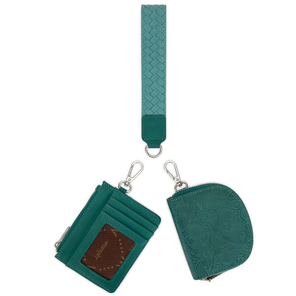 Wrangler Floral Tooled 2‑Piece Wallet Set