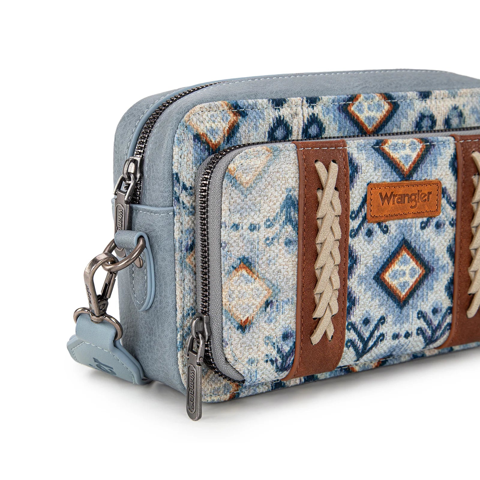 Sac à main Wrangler à bandoulière double face avec compartiment portefeuille et imprimé sud-ouest - Bleu marine