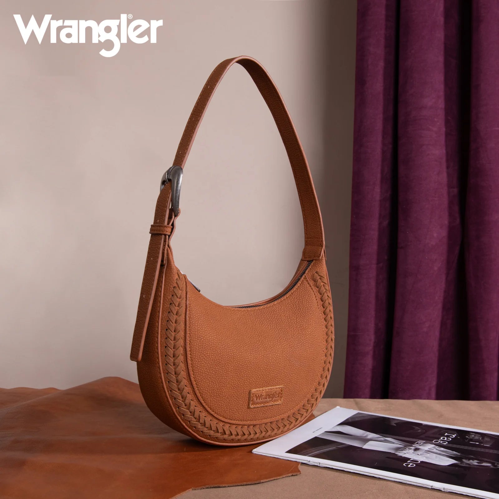 Sac bandoulière Wrangler Whipstitch Crescent - Marron