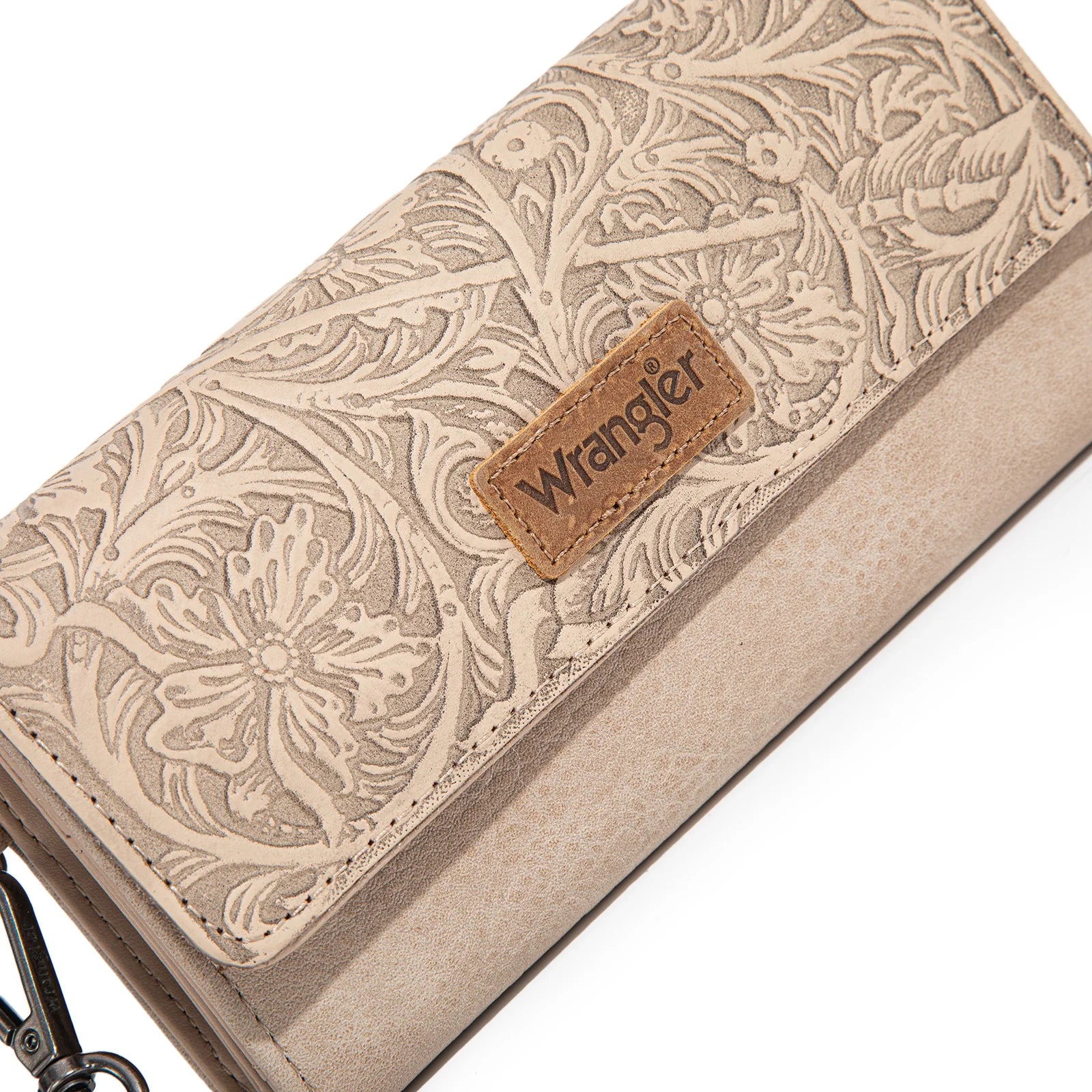Portefeuille/bracelet RFID à trois volets Wrangler Western Floral - Tan