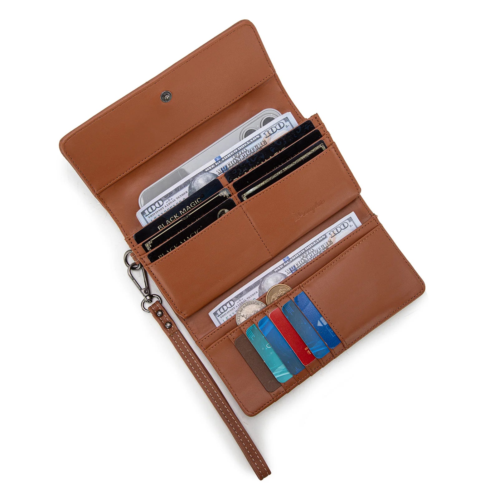 Wrangler Denim Woven Tri-Fold Wristlet/Wallet - Jean