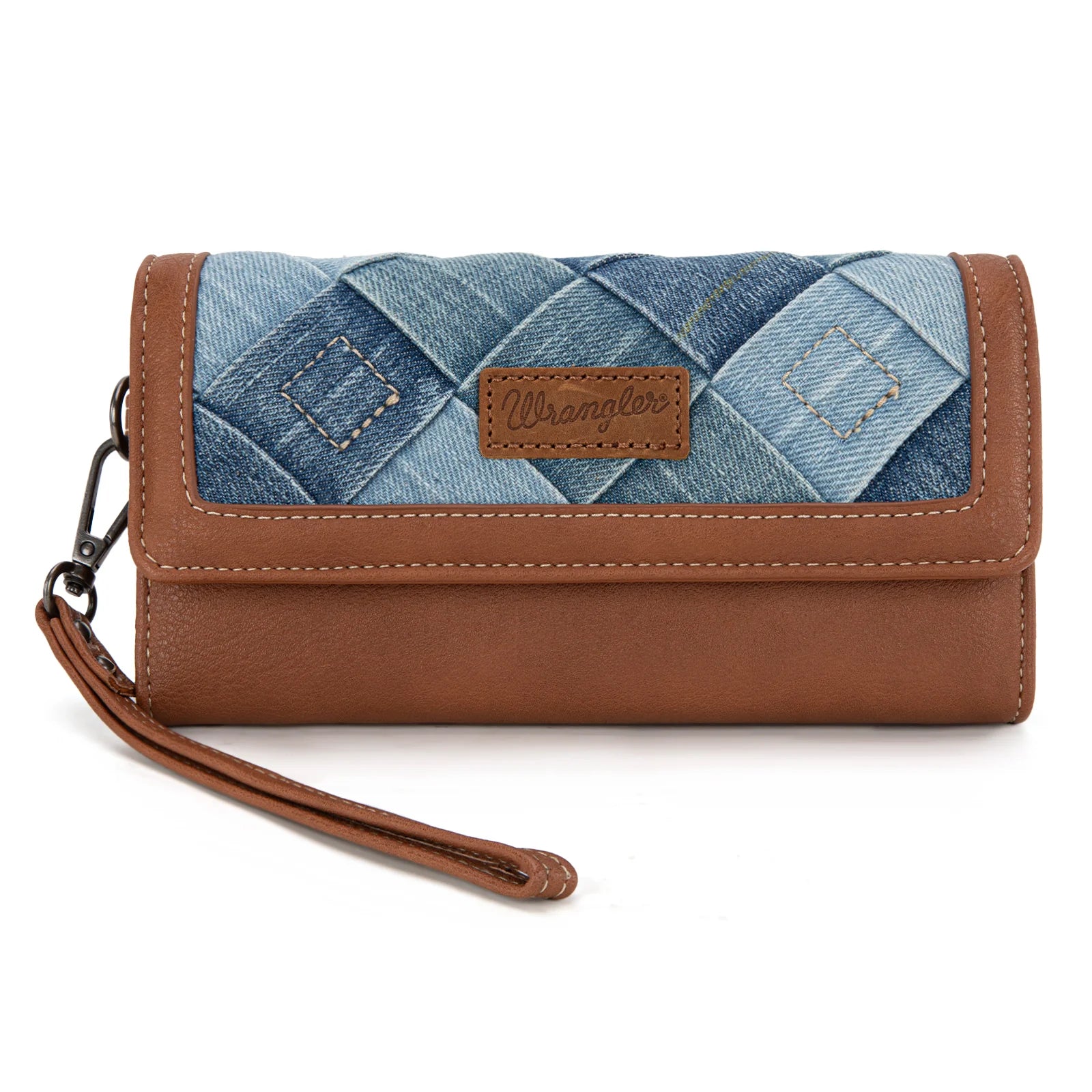 Wrangler Denim Woven Tri-Fold Wristlet/Wallet - Jean