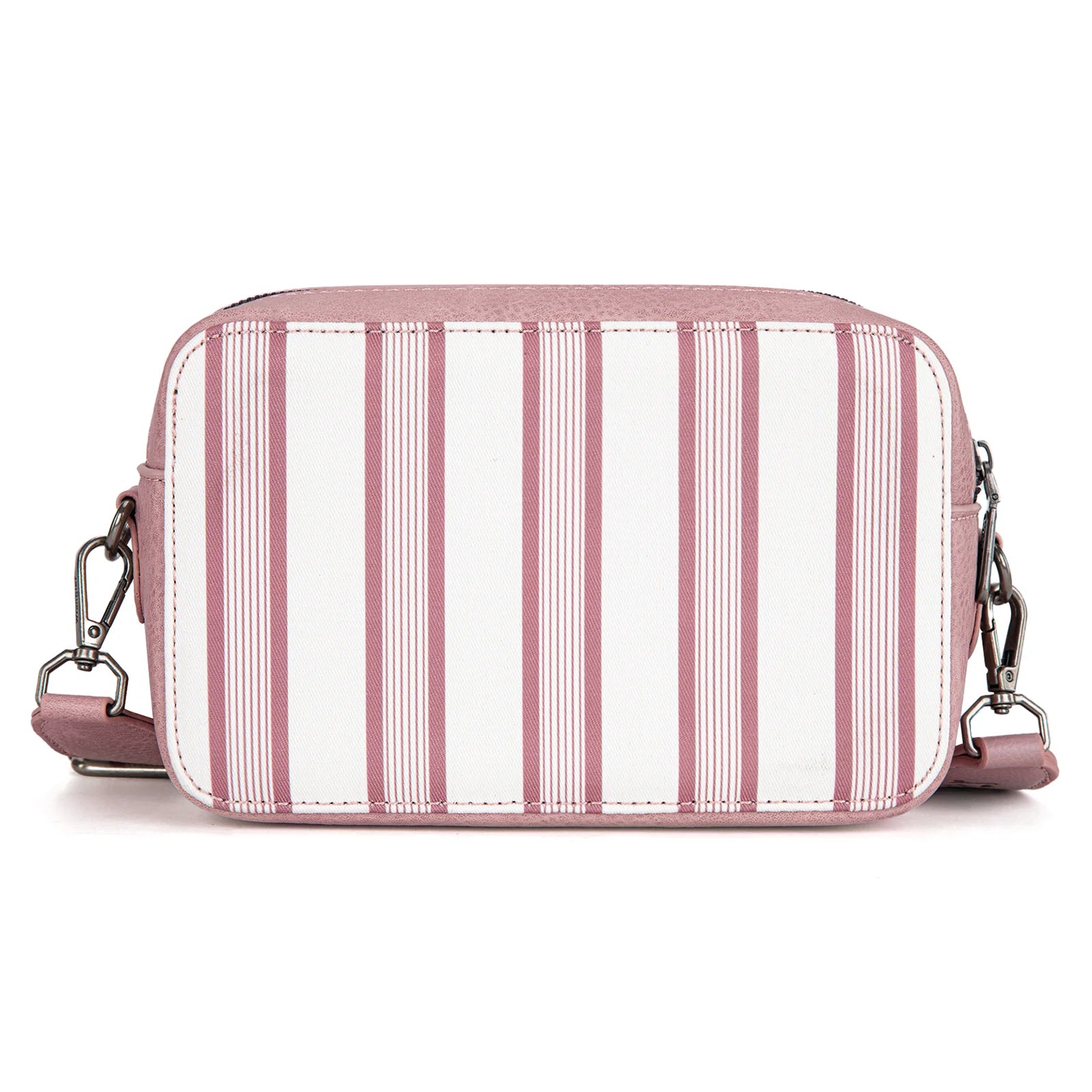 Sac à bandoulière Wrangler à rayures et imprimé avec compartiment portefeuille - Rose