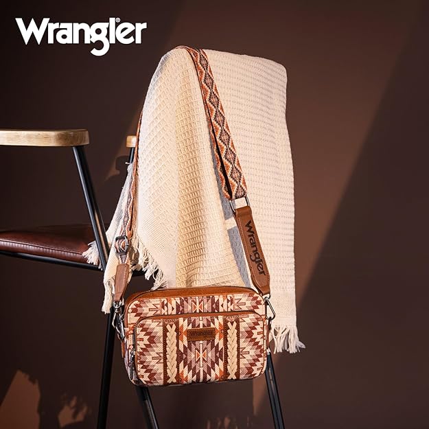 Sac à main Wrangler à imprimé double face, motif sud-ouest, avec compartiment portefeuille - BR