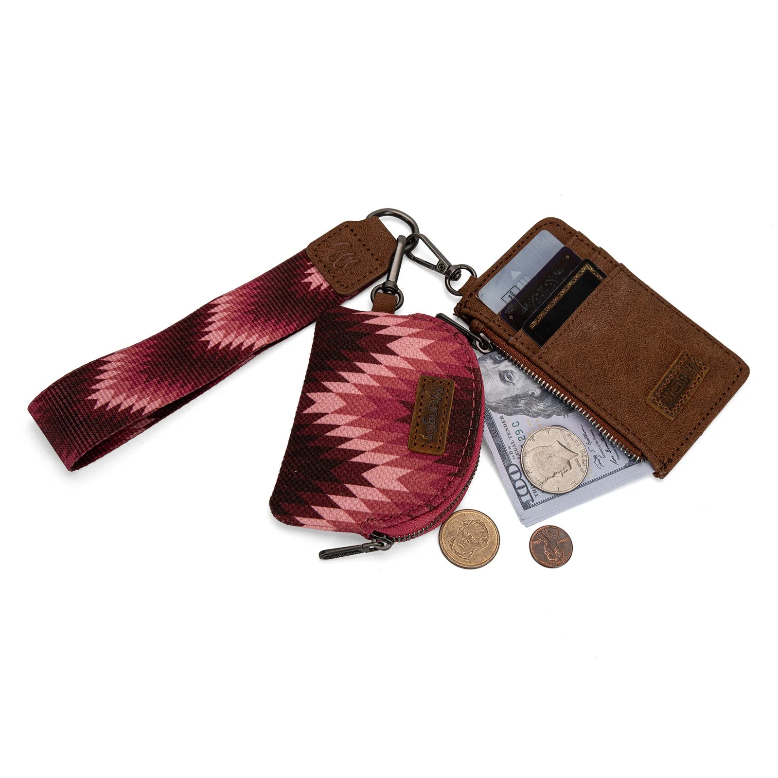 Pochette double avec motif artistique Wrangler Southwestern - Rose foncé