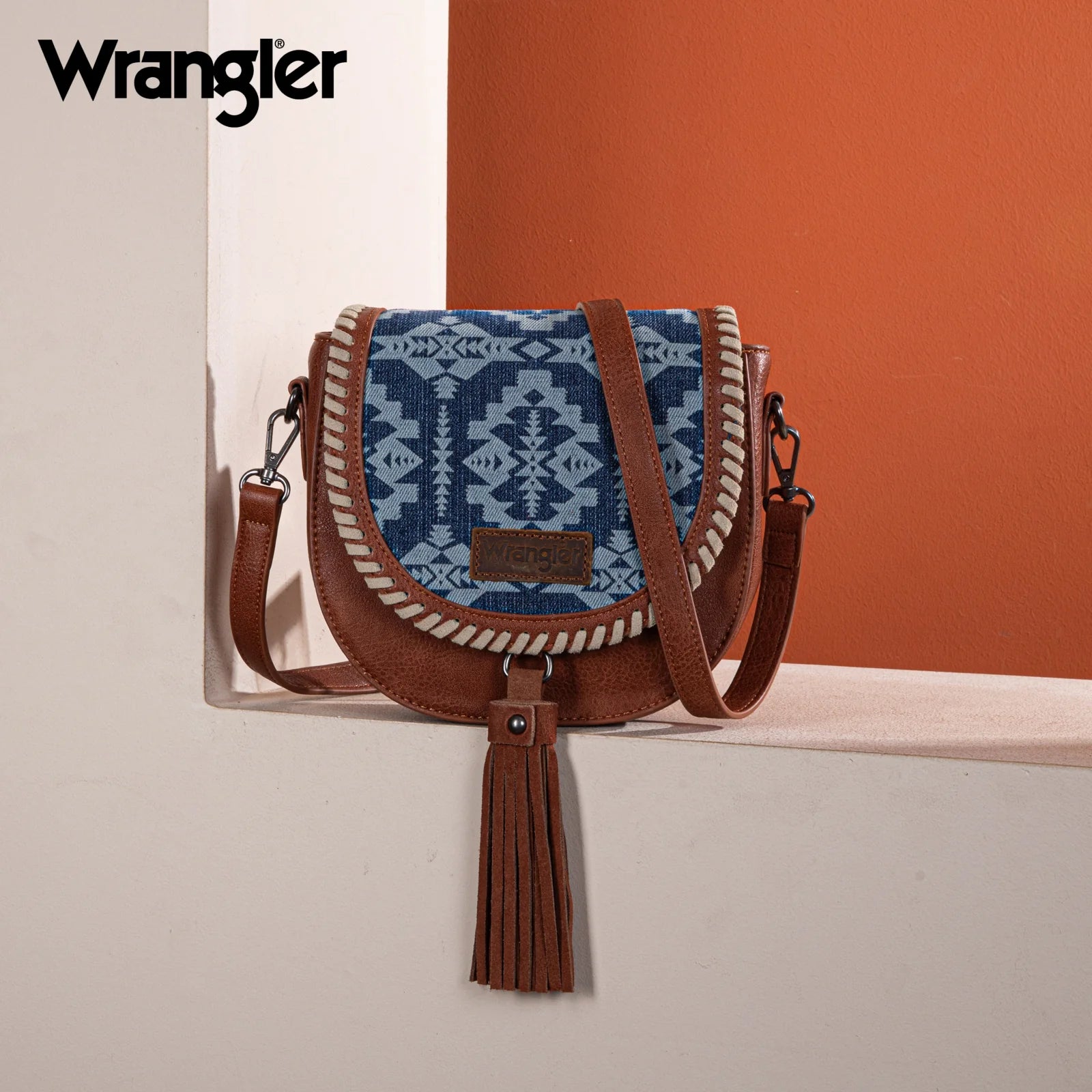 Wrangler Southwestern Print Saddle Bag - Jean
