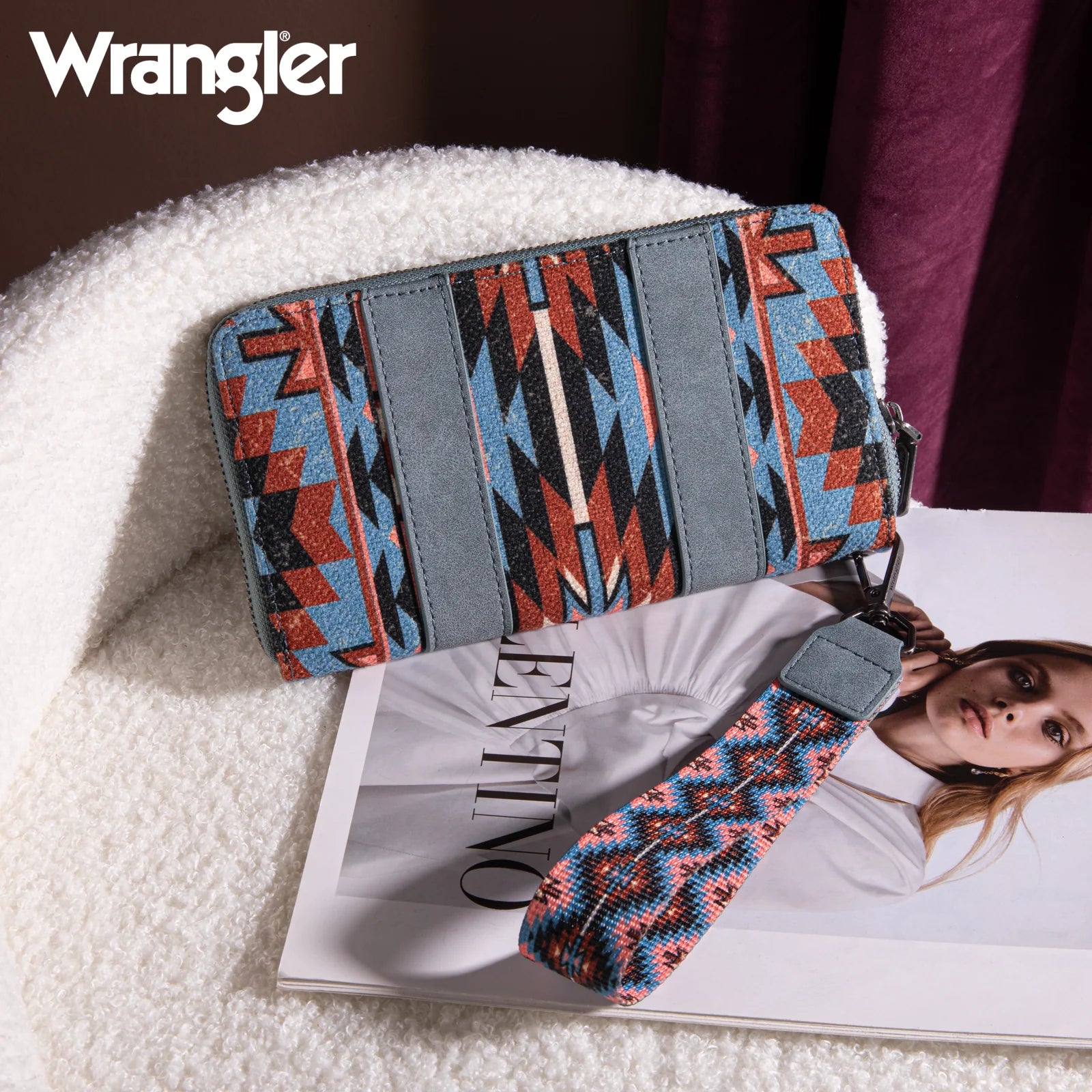 Portefeuille Wrangler sud-ouest Art Print - Bleu marine