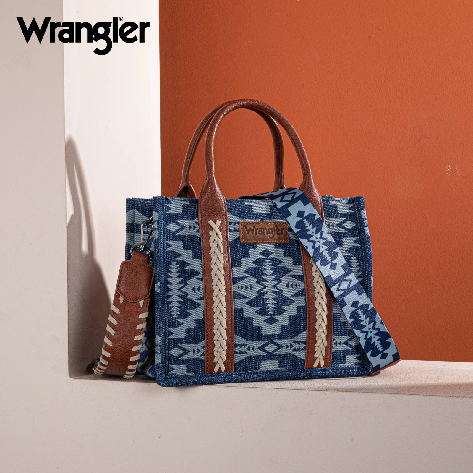 Petit sac cabas/sac à bandoulière en toile imprimé sud-ouest Wrangler - Jean
