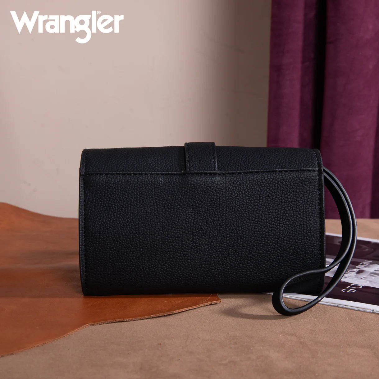 Wrangler Buckle Wallet /Shoulder Bag/Crossbody - Black