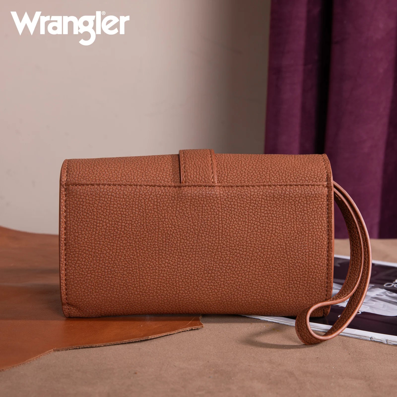 Portefeuille/sac bandoulière Wrangler Buckle - Marron