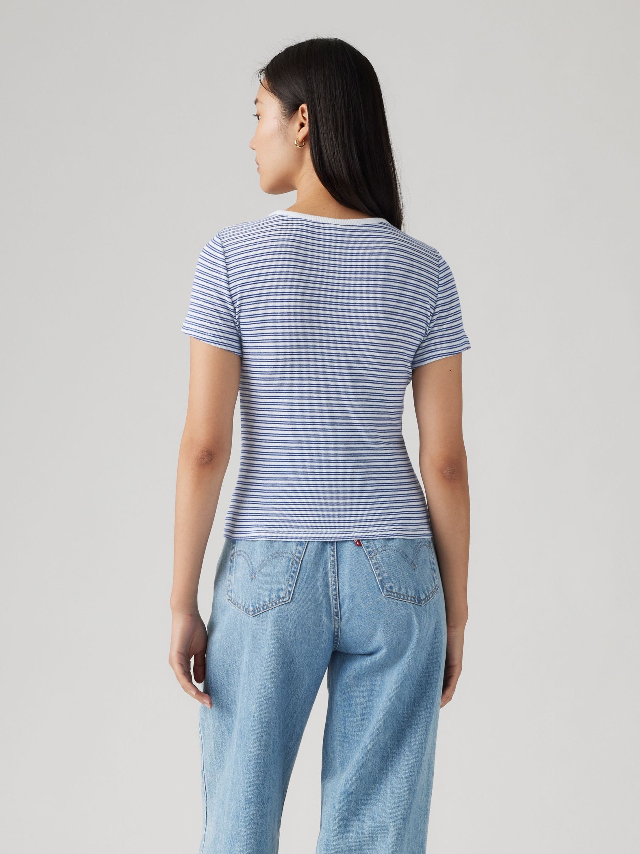 Hayes Tee - Saddle Stripe Blue
