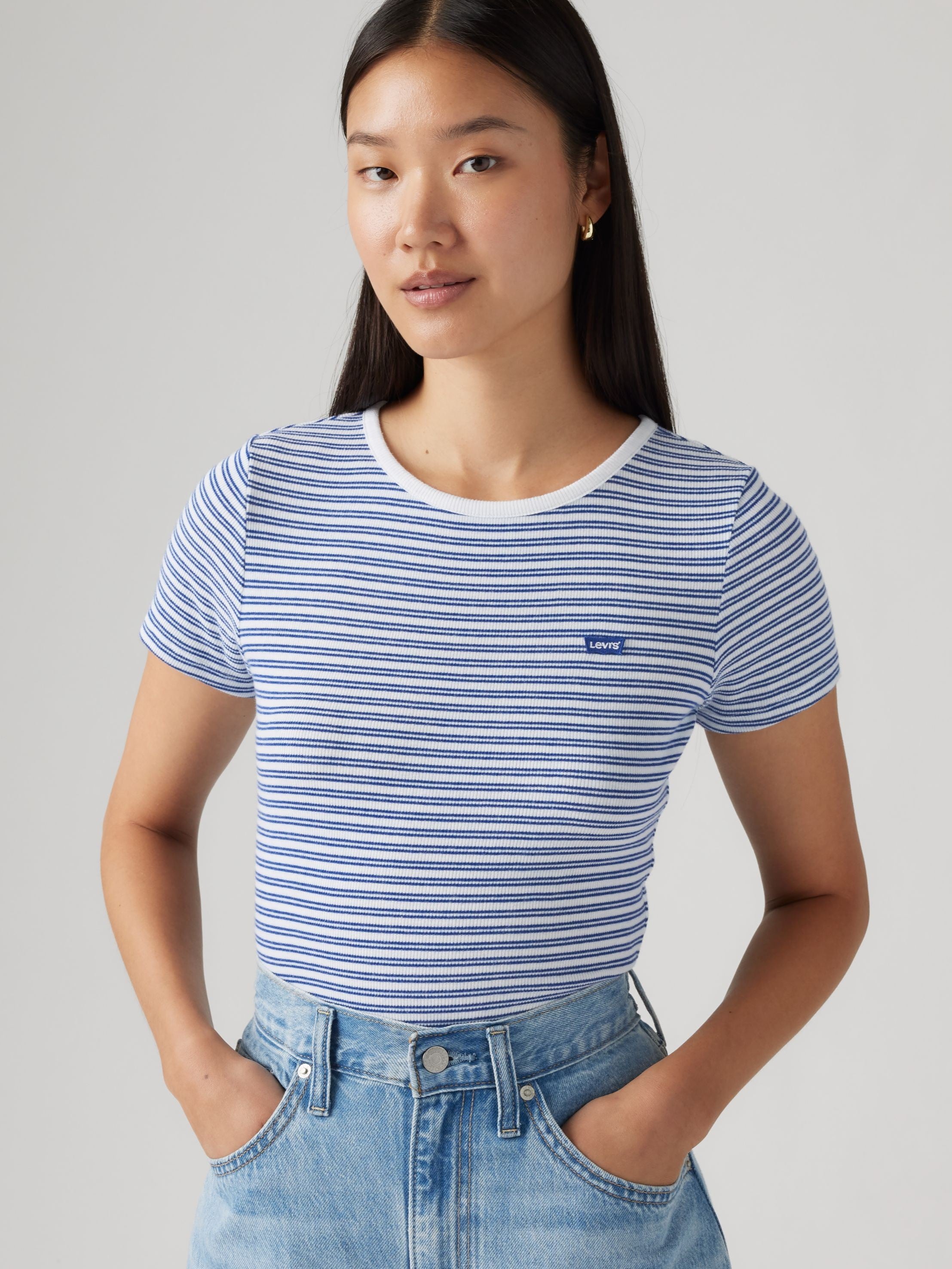 Hayes Tee - Saddle Stripe Blue
