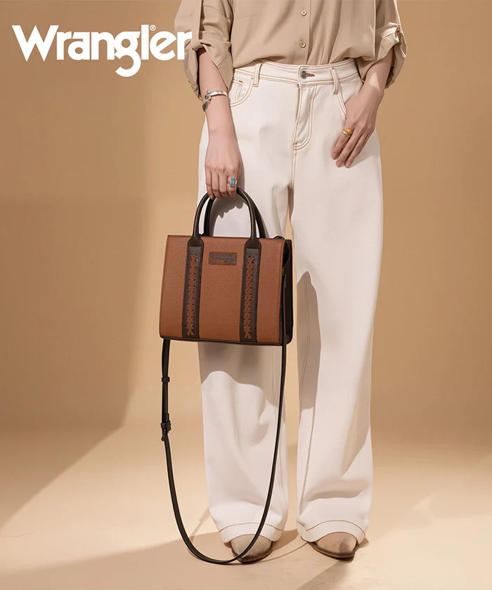 Sac fourre-tout/sac bandoulière Wrangler Whipstitch - Brun-café