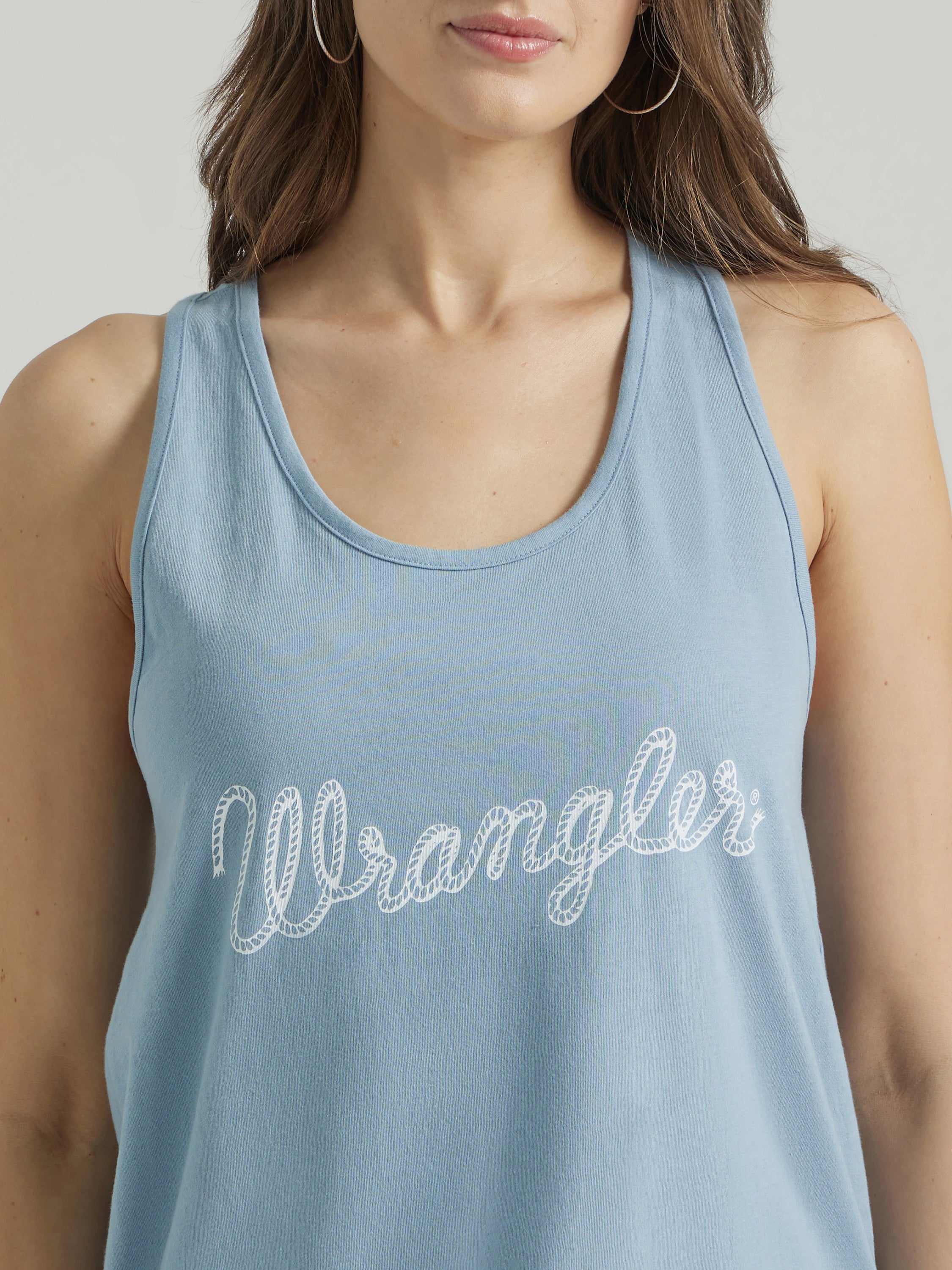 Wrangler Retro® Knit Racerback Tank - Ashley Blue