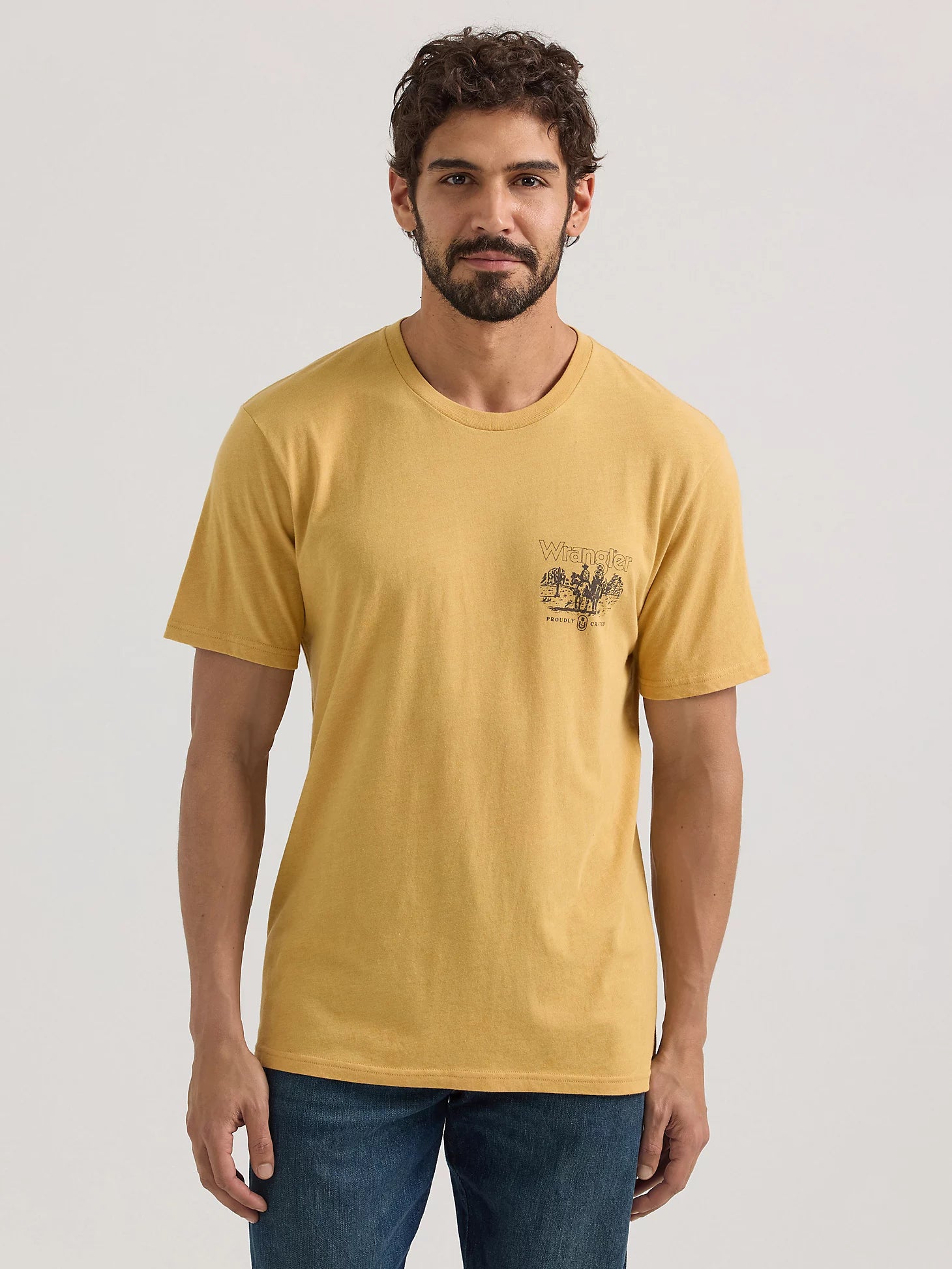 Wrangler® Graphic Short Sleeve T-Shirt - Regular Fit - Pale Gold Heather