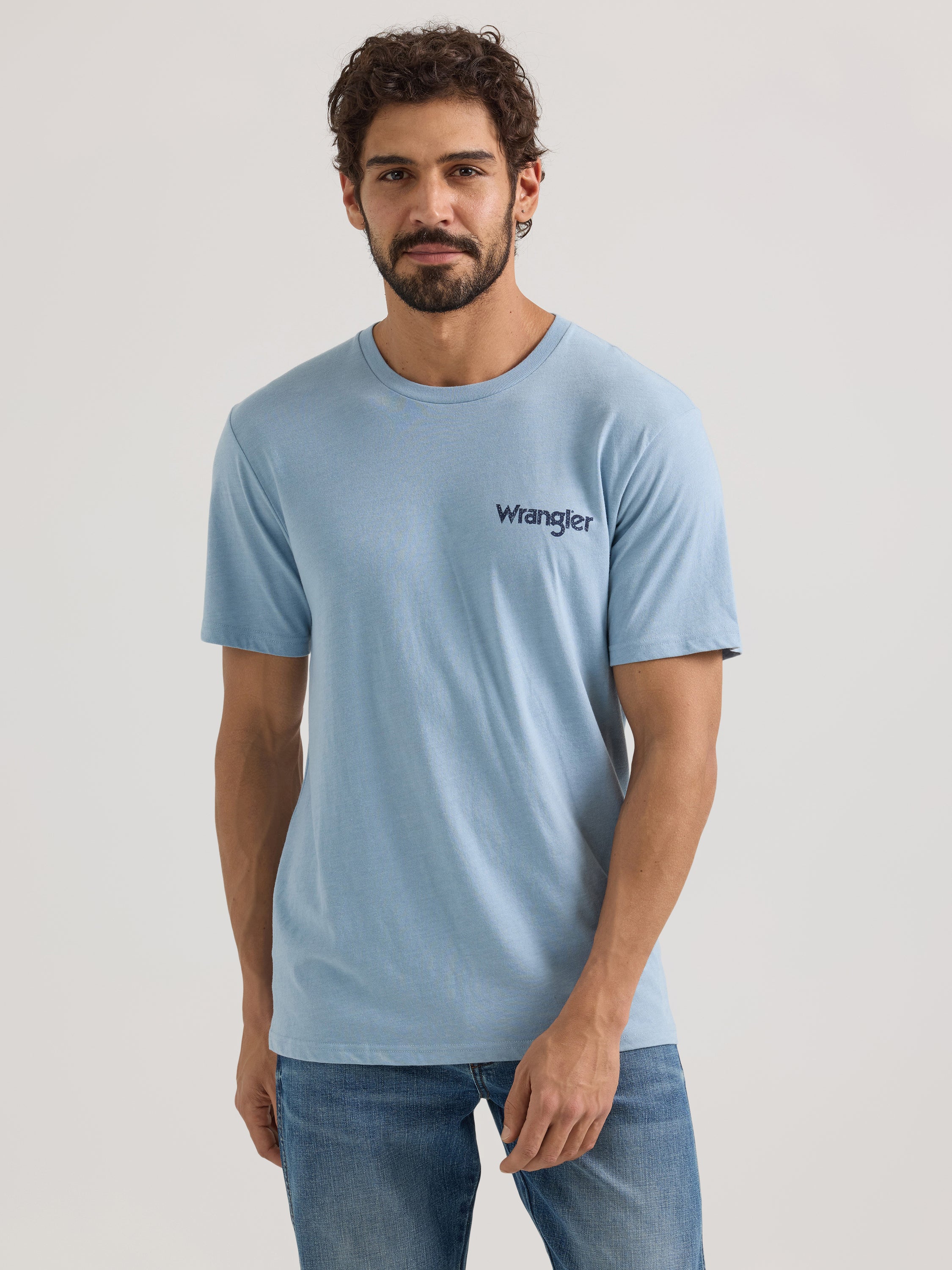 Wrangler® Graphic Short Sleeve T-Shirt - Regular Fit - Ashley Blue Heather