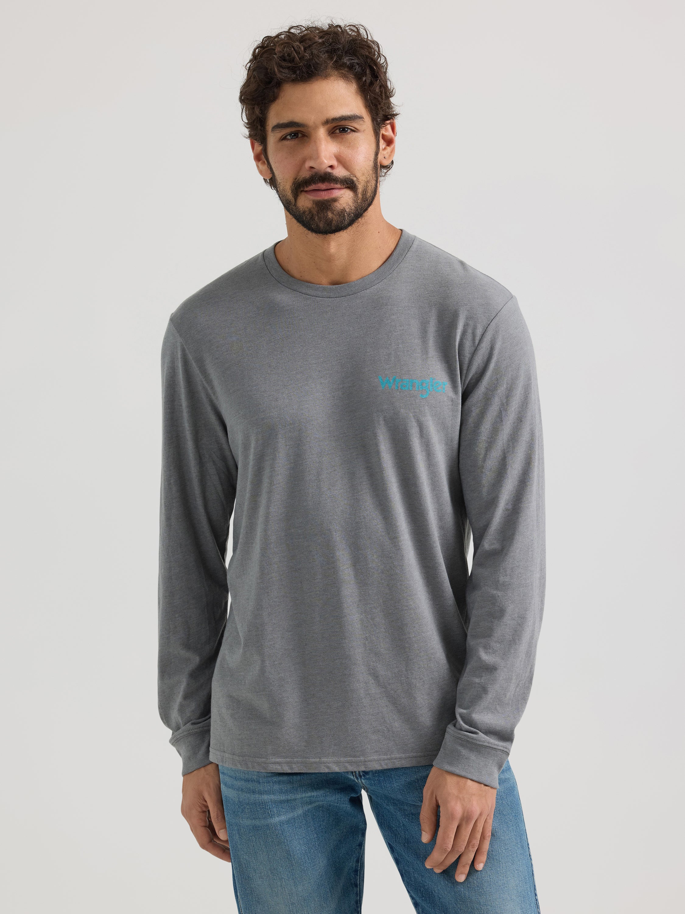 Wrangler® Graphic Long Sleeve T-Shirt - Regular Fit - Graphite Heather