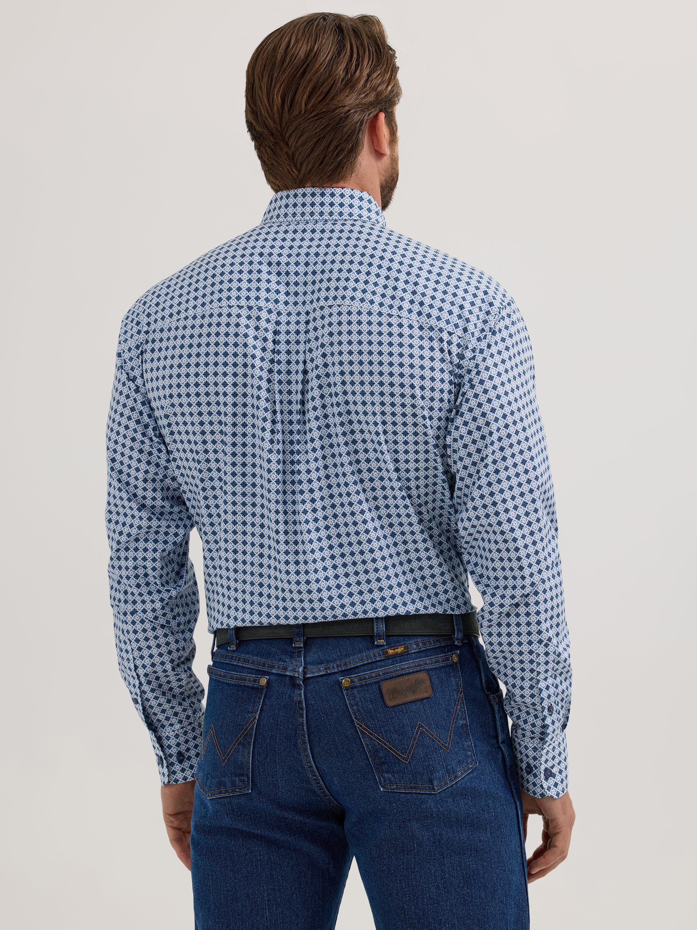 Wrangler® Classics Long Sleeve Shirt - Relaxed Fit - Blue