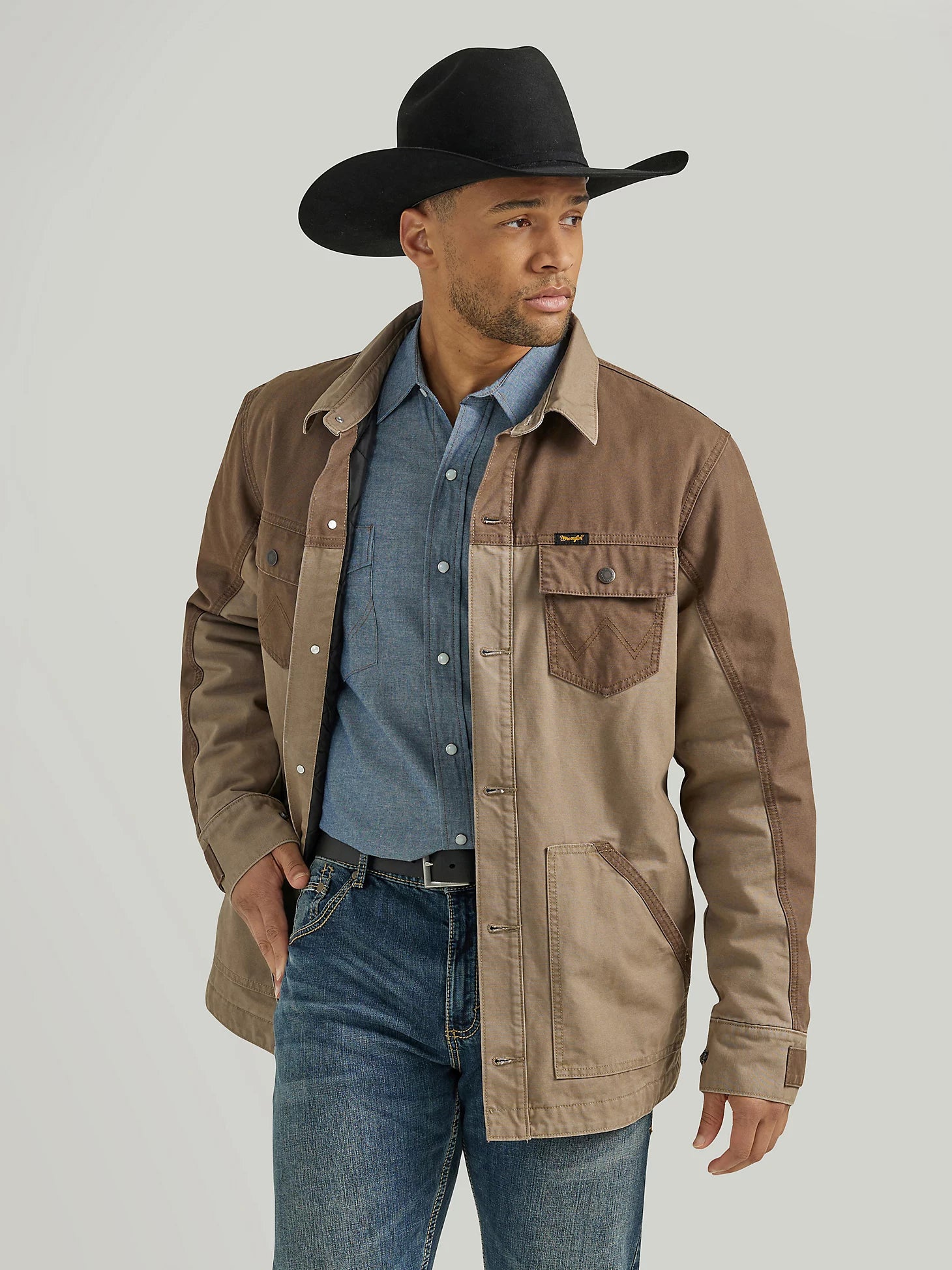 Wrangler® Mixed Canvas Chore Coat - Sandstone