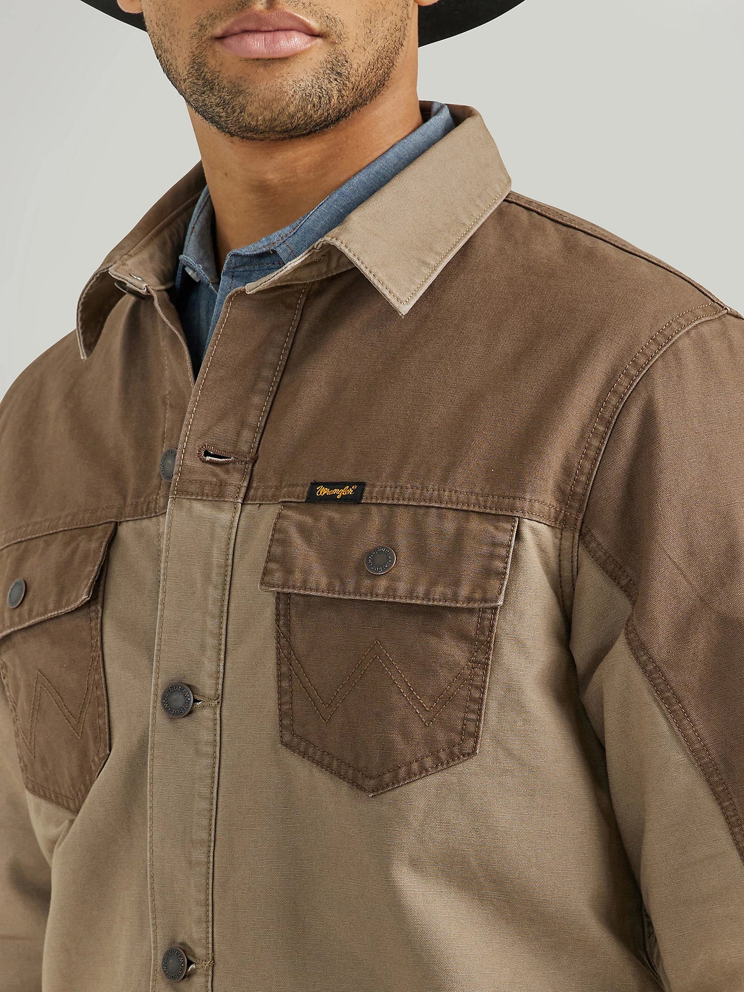 Wrangler® Mixed Canvas Chore Coat - Sandstone