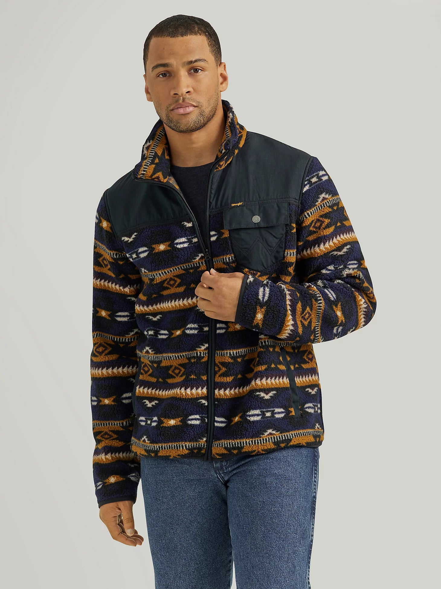 Wrangler® Mixed Sherpa Zip Up - Desert Vibe