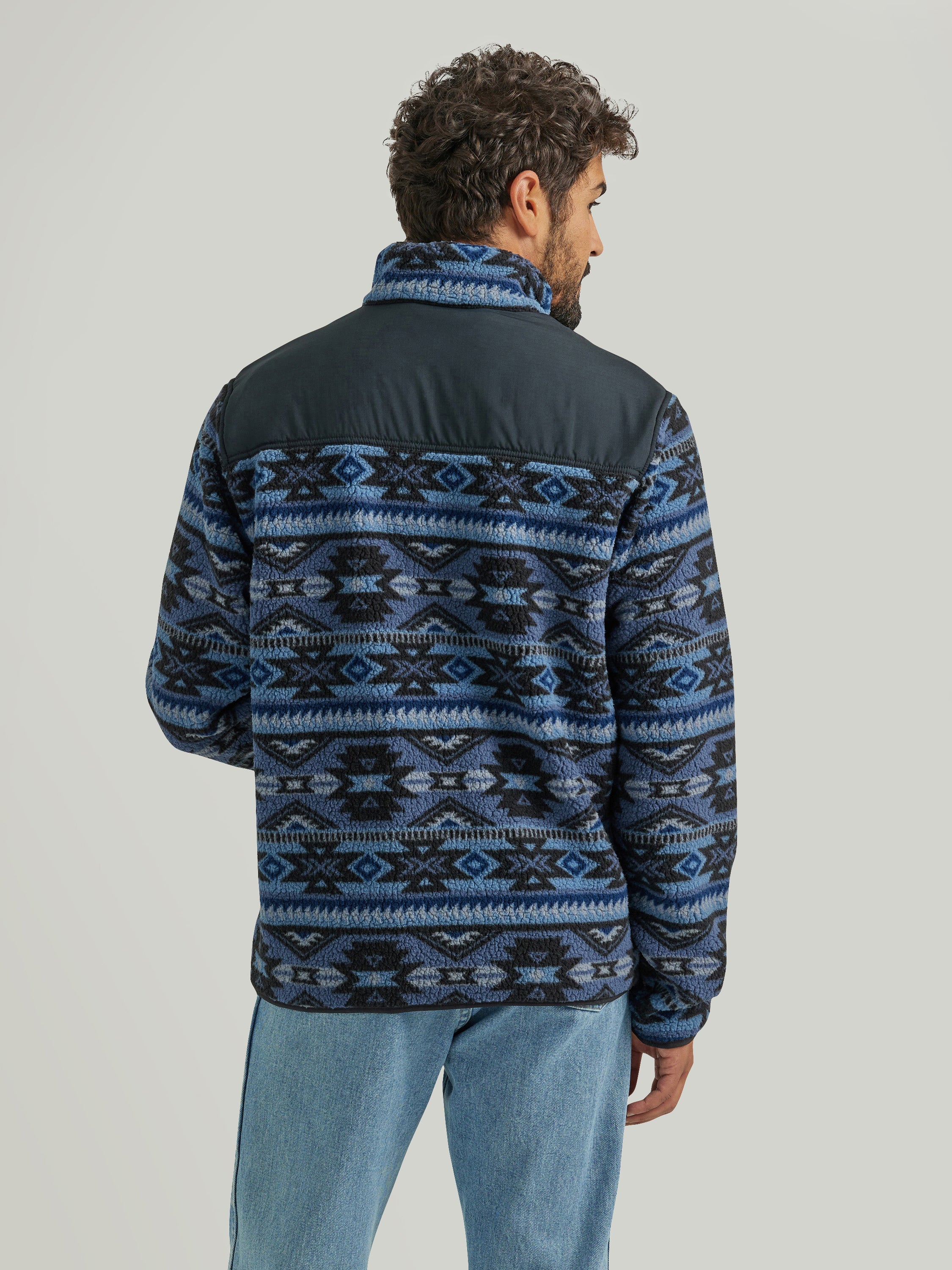 Wrangler® Mixed Sherpa Zip Up - Blue Shadow