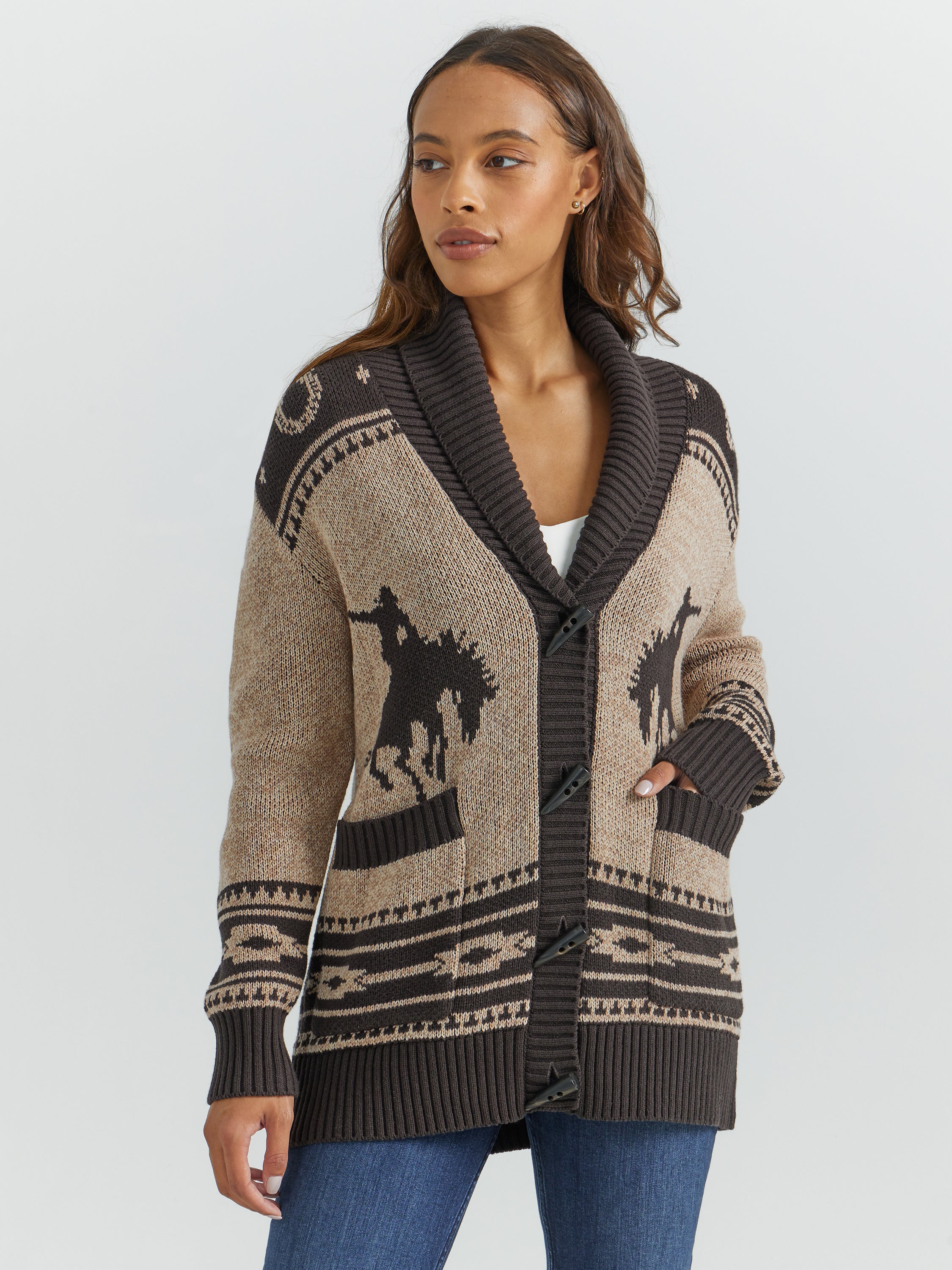 Wrangler Retro® Western Vintage Cardigan - Brown