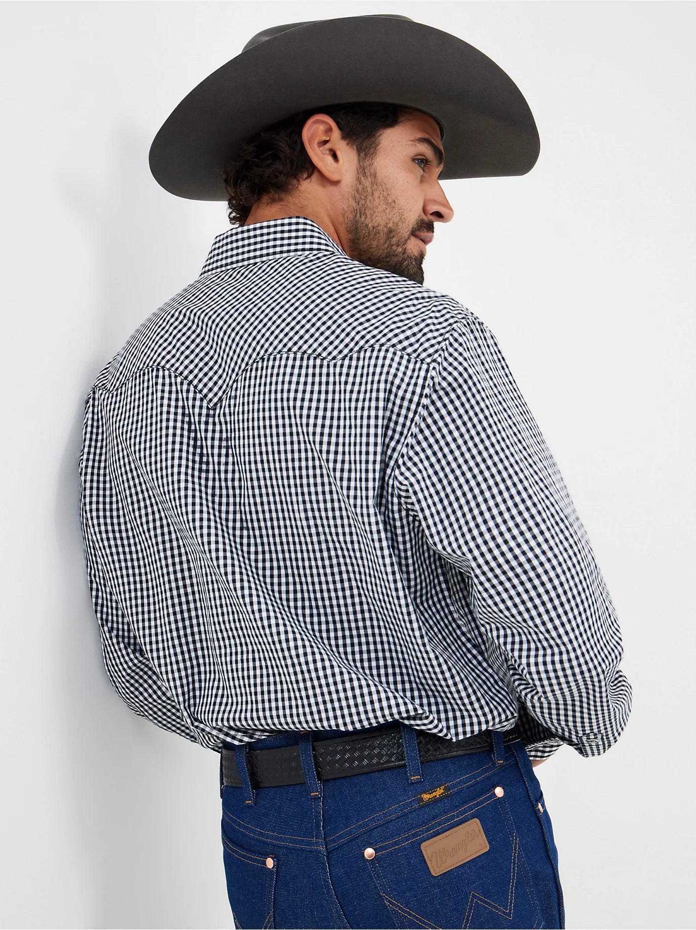 Wrangler® Rodeo Ben Long Sleeve Shirt - White/Black