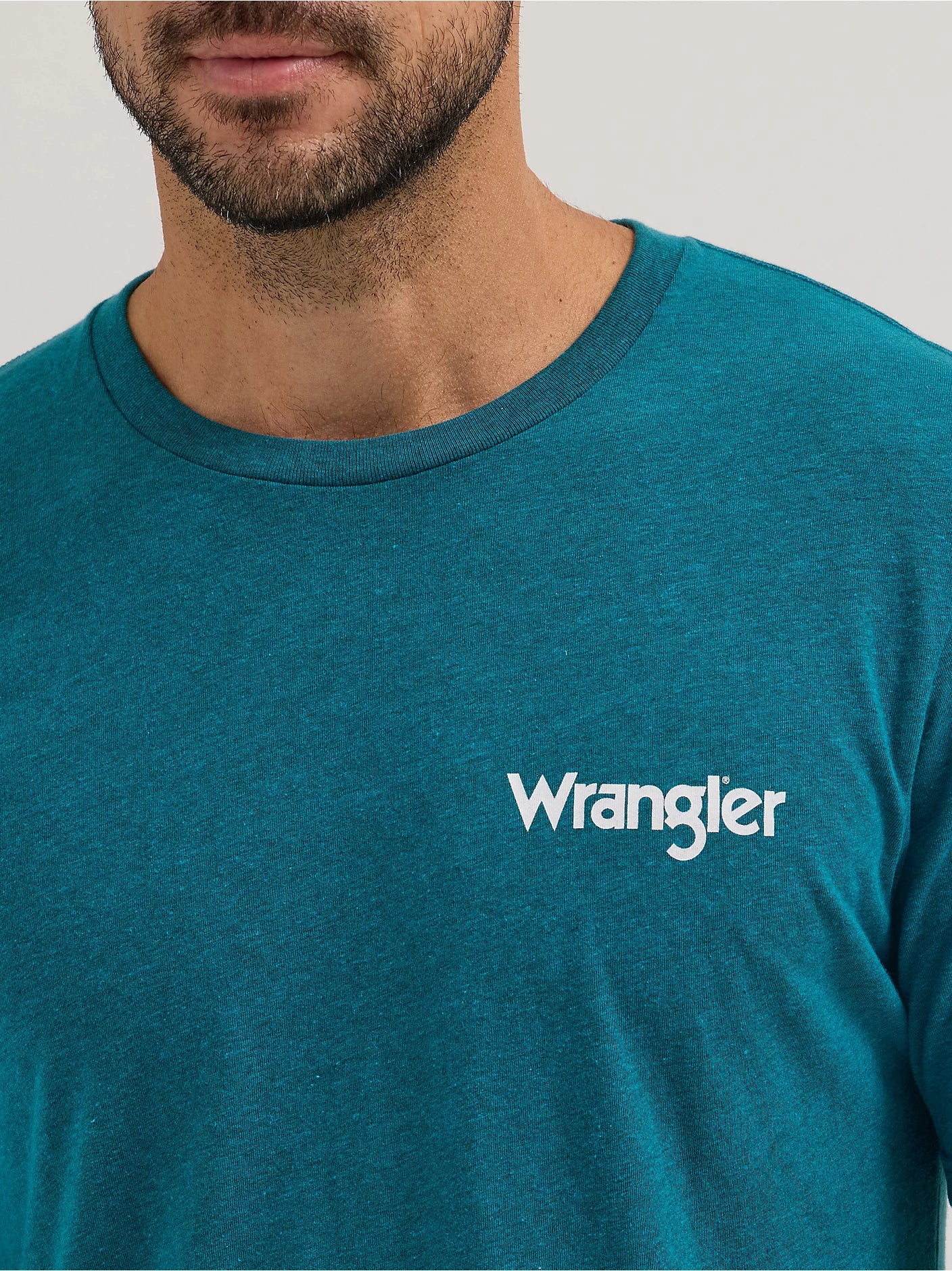 Wrangler® Short Sleeve T-shirt - Regular Fit - Cyan Pepper Heather