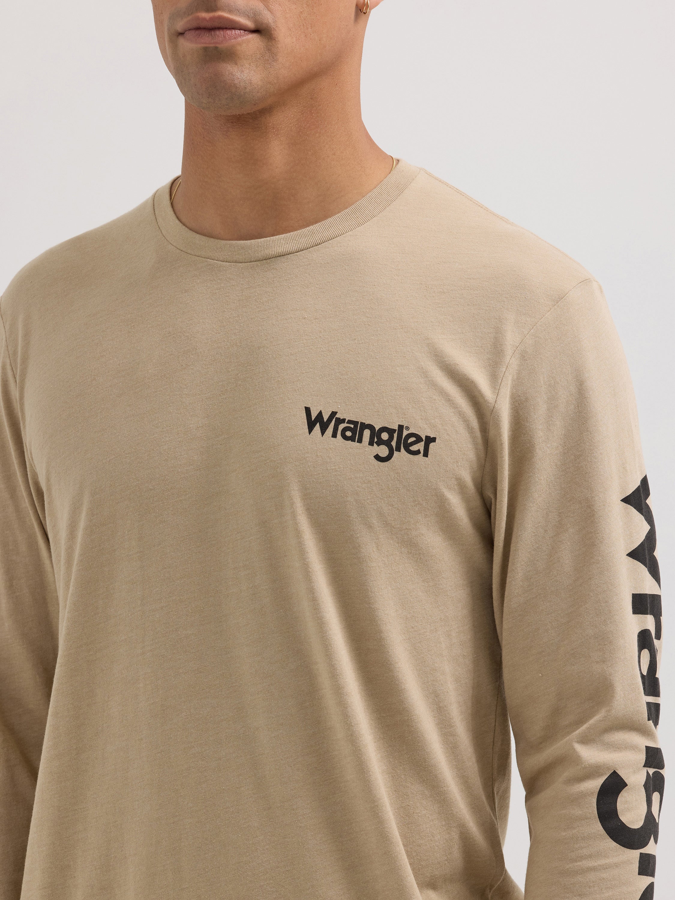 Wrangler® Long Sleeve T-shirt - Regular Fit - Trench Coat Heather