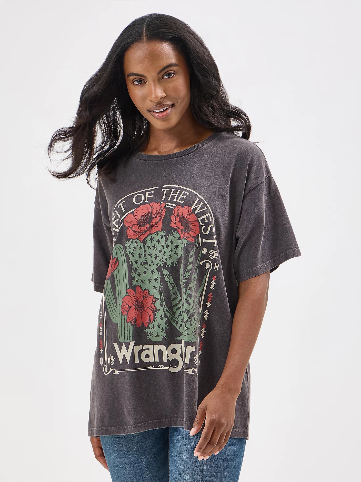 Wrangler® Graphic Short Sleeve T-Shirt - Oversized Fit - Chocolate Torte