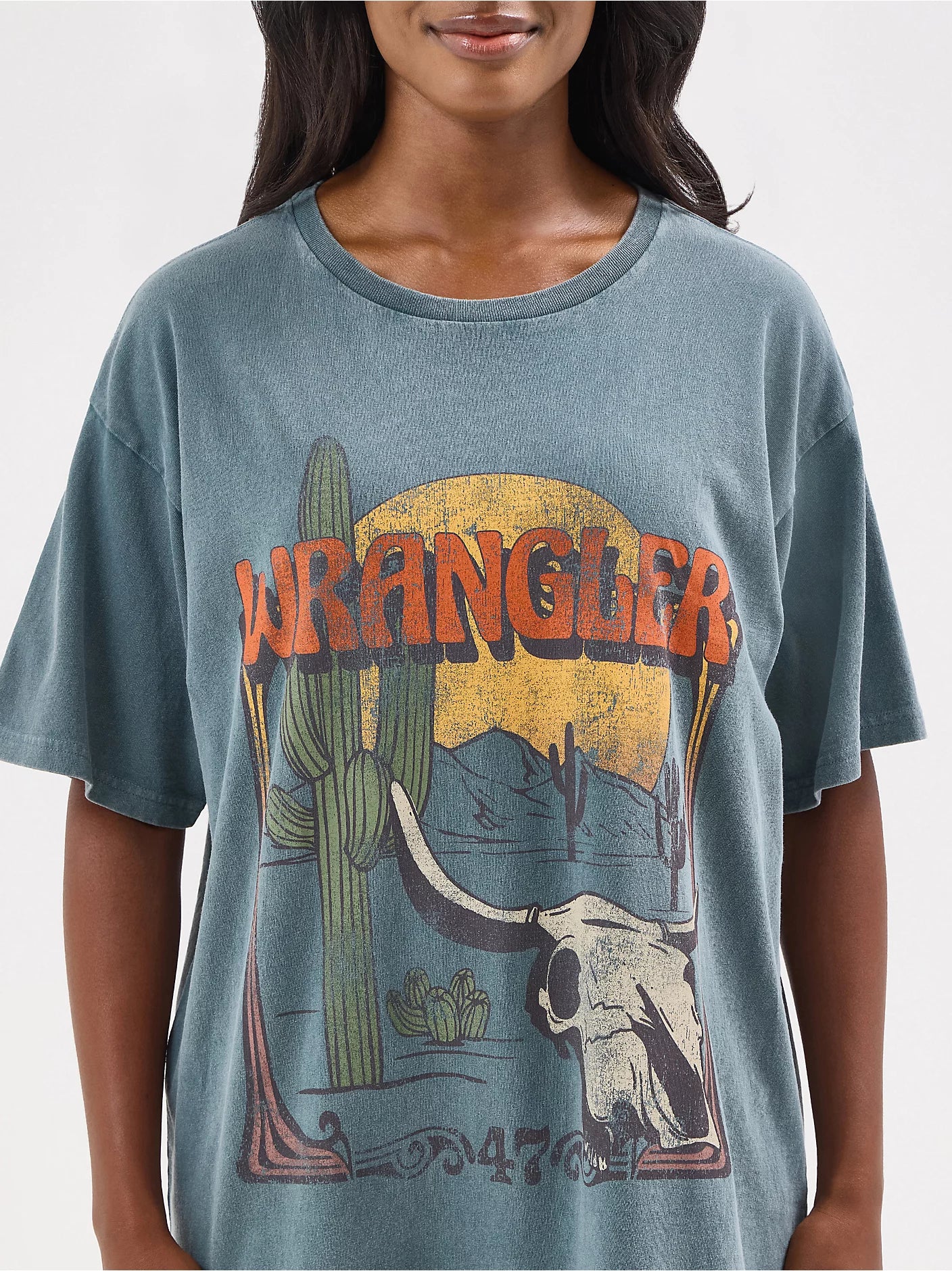 Wrangler® Graphic Short Sleeve T-Shirt - Oversized Fit - Goblin Blue