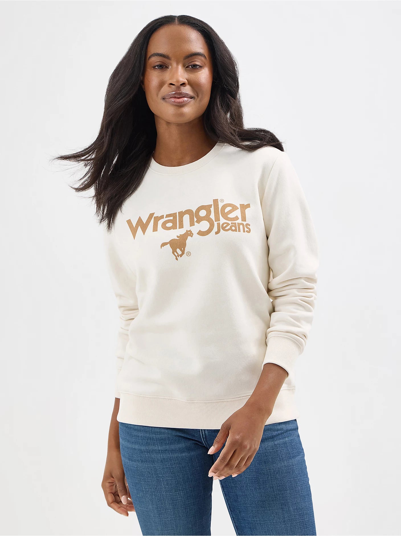 Wrangler® Graphic Long Sleeve Crew - Regular Fit - Whisper White