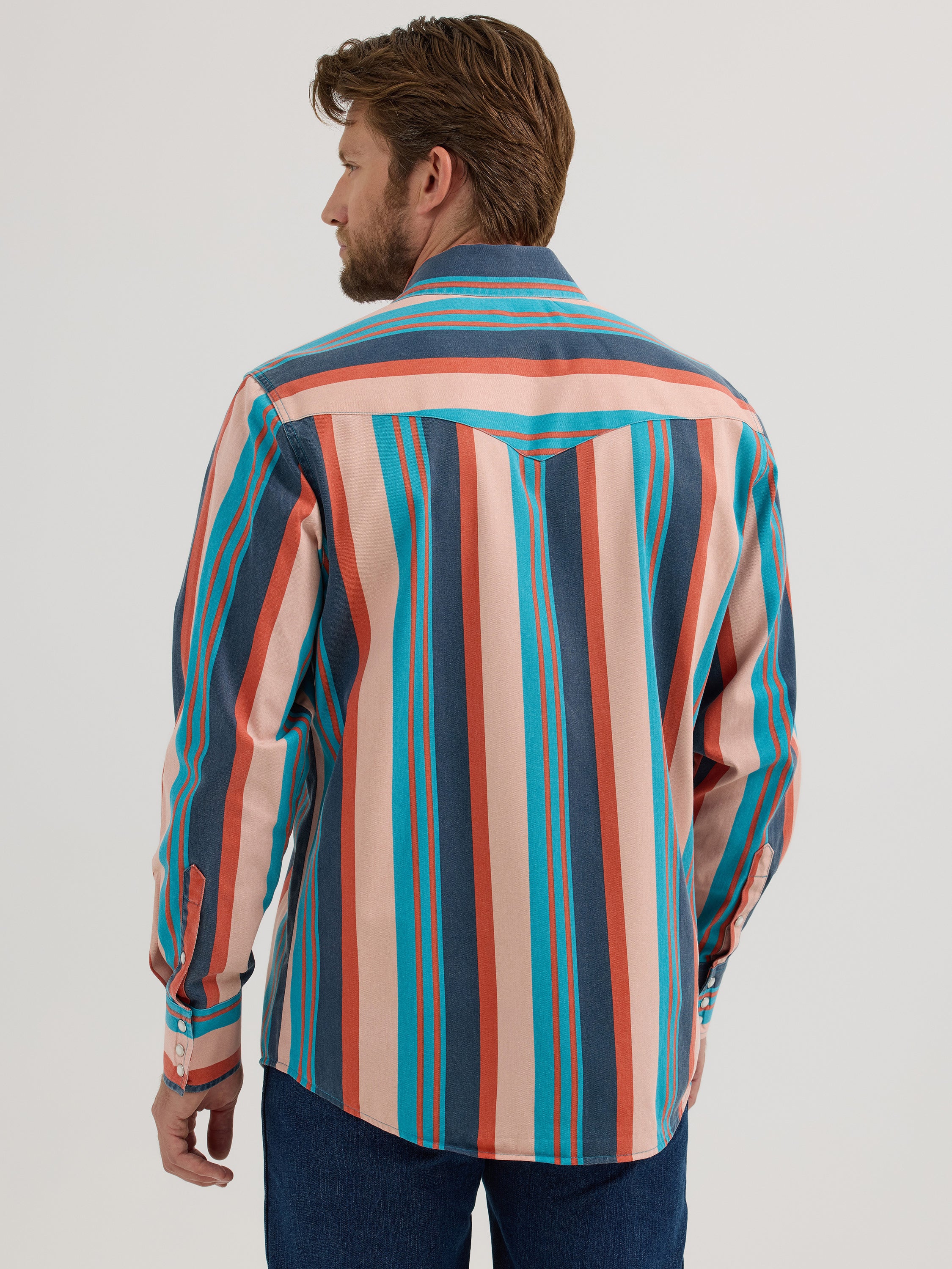 Wrangler® Vintage Inspired Long Sleeve Denim Shirt - Multi Stripe