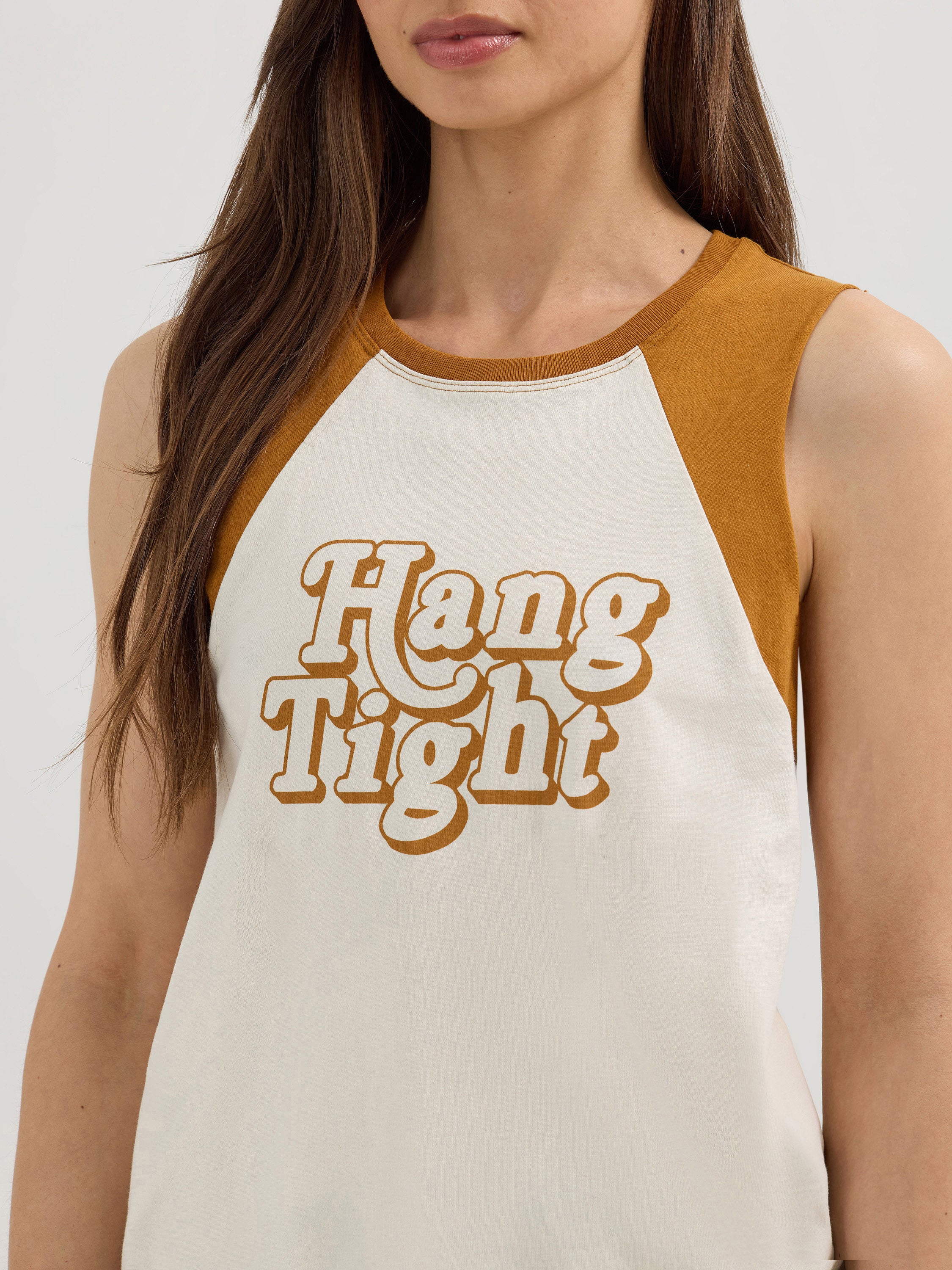 Lainey Wilson Hang Tight Tank - Egret/Cathay Spice