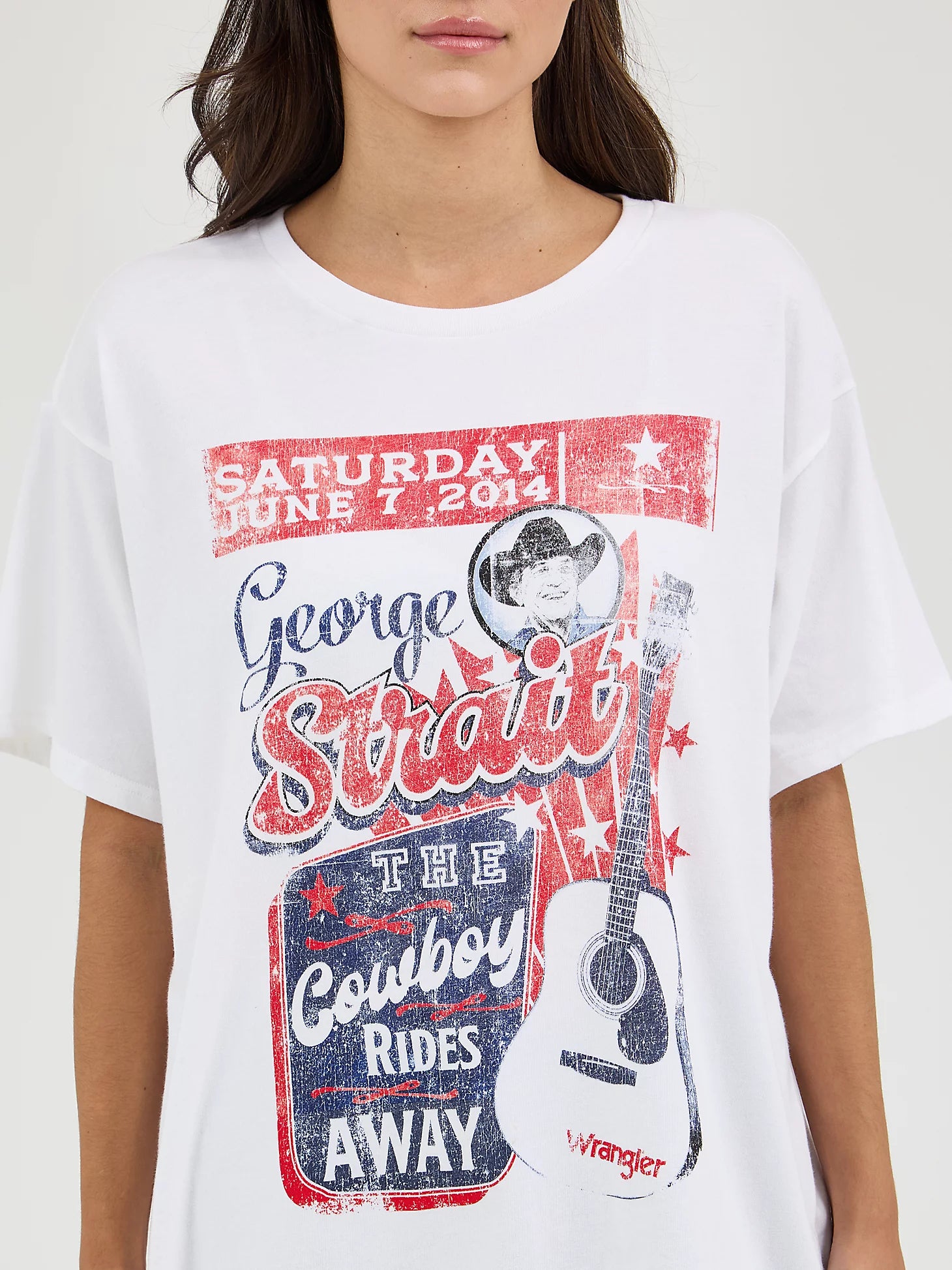 T-shirt Wrangler® George Strait - Coupe oversize - Blanc brillant