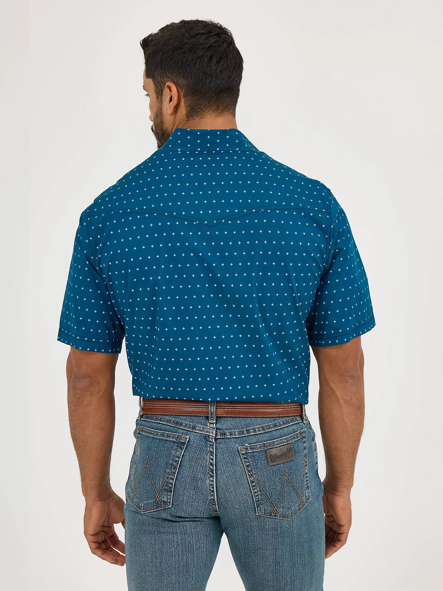 Wrangler® 20X® Advanced Comfort Short Sleeve Shirt - Classic Fit - Turquoise Cross