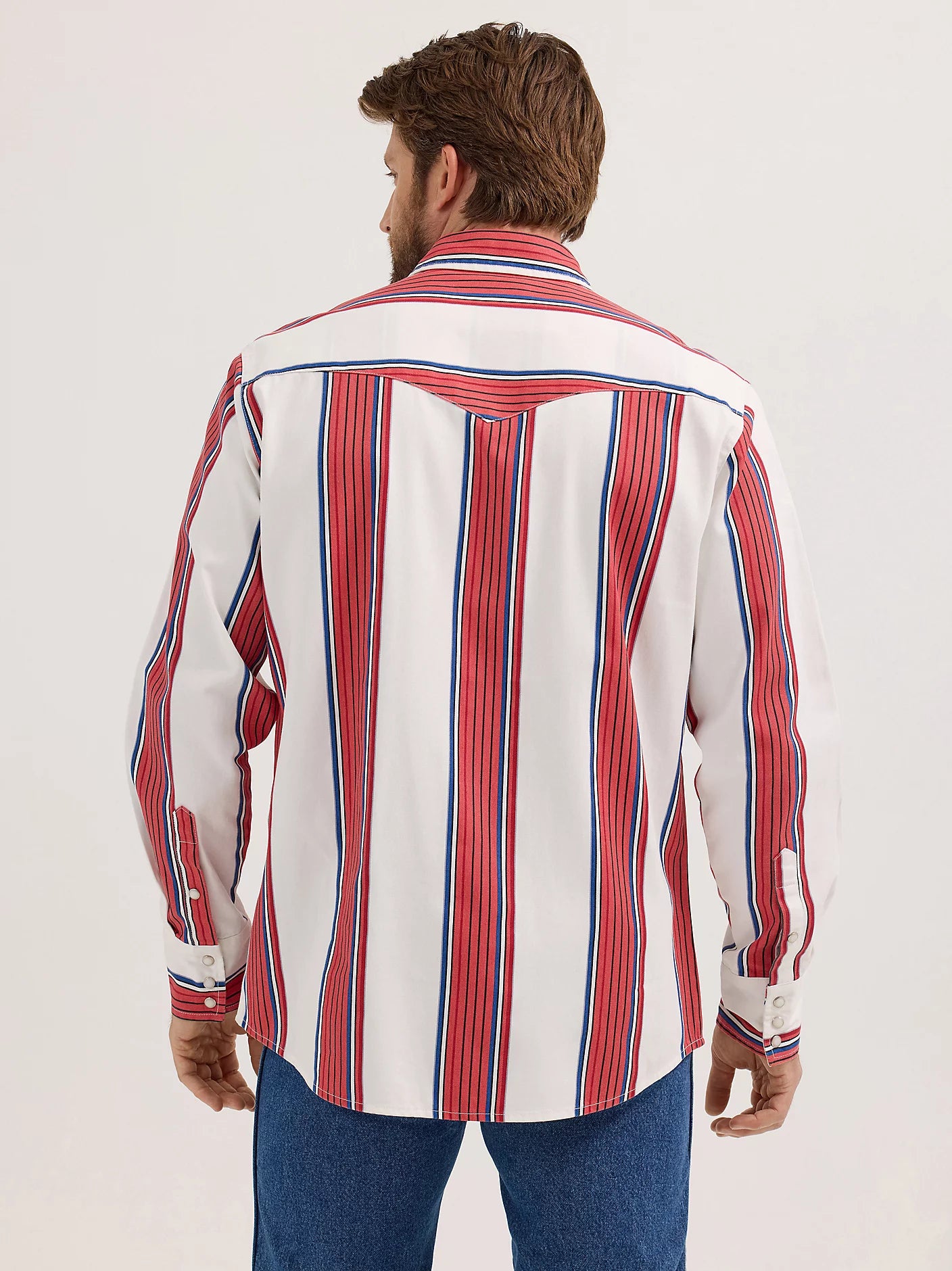 Wrangler® Vintage Inspired Long Sleeve Shirt - Cherry Stripe 
