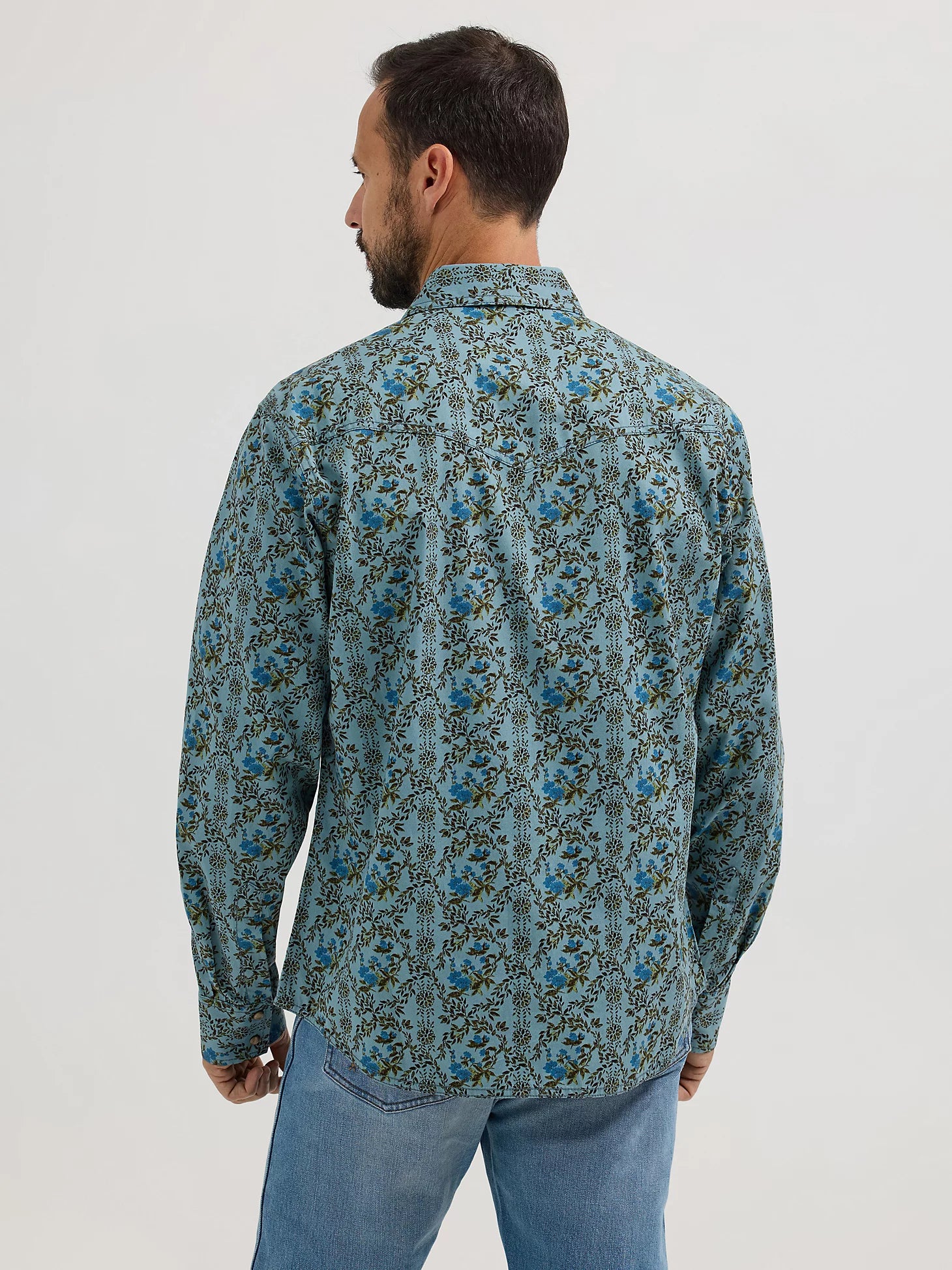 Chemise à manches longues Wrangler Retro® Premium – Coupe moderne – Bleu Jewel