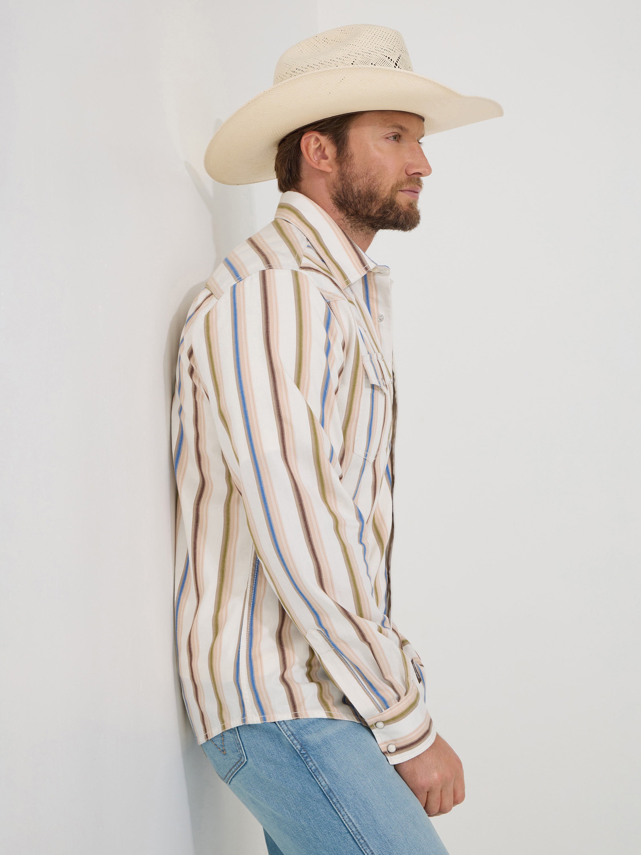 Chemise à manches longues Wrangler Retro® Premium - Coupe moderne - Rayures multicolores